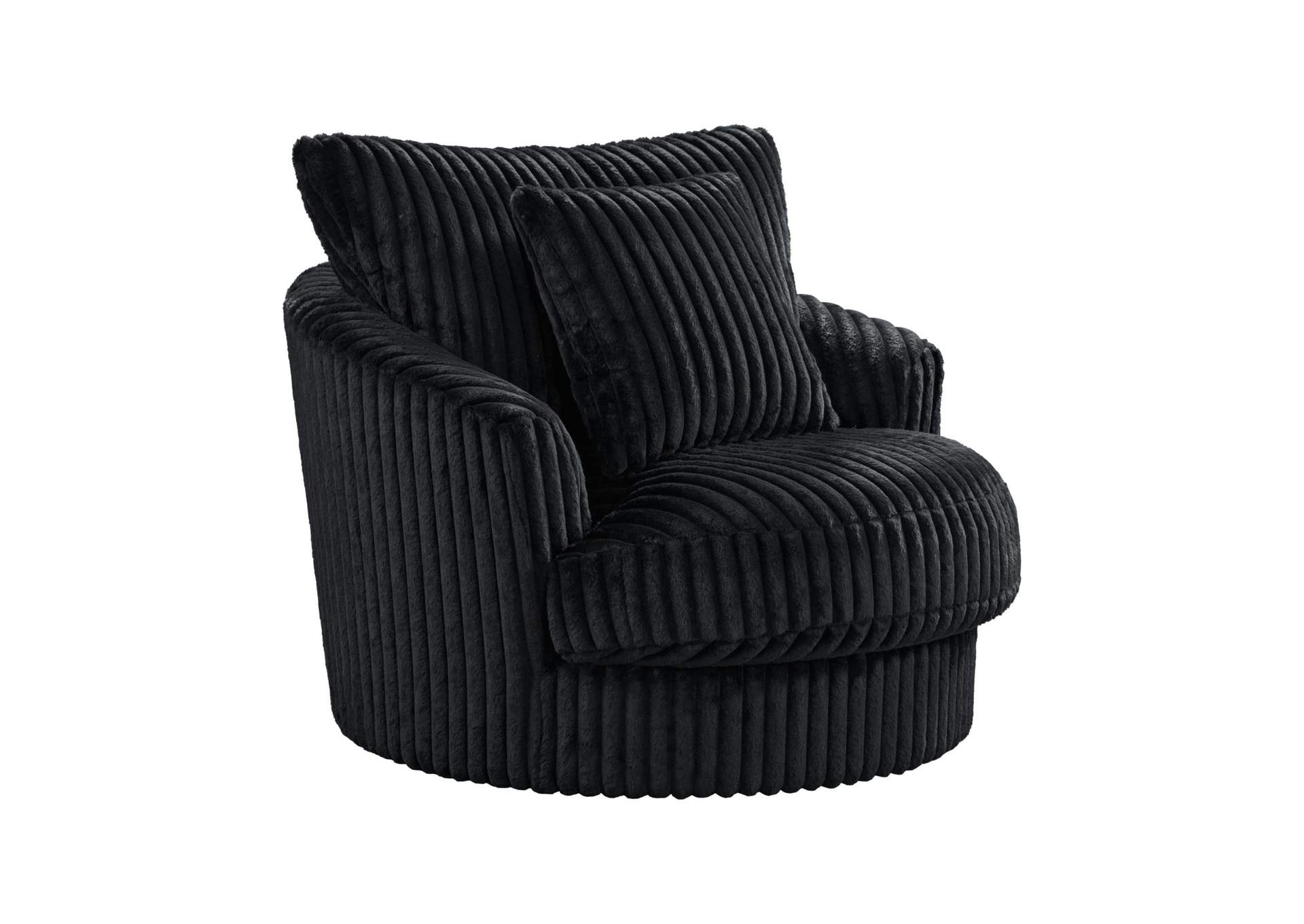 Arizona Swivel Chair With 1 Pillow 20 In Grand Cord Black image 3