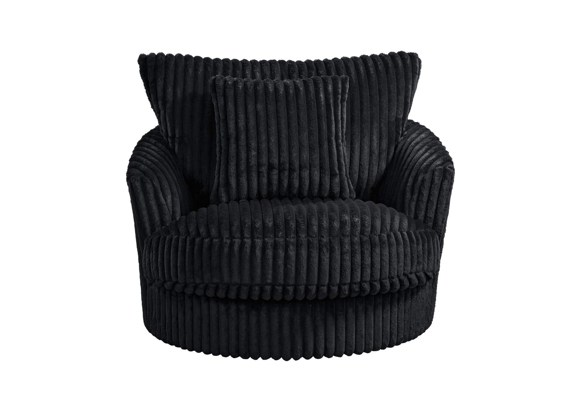 Arizona Swivel Chair With 1 Pillow 20 In Grand Cord Black image 4