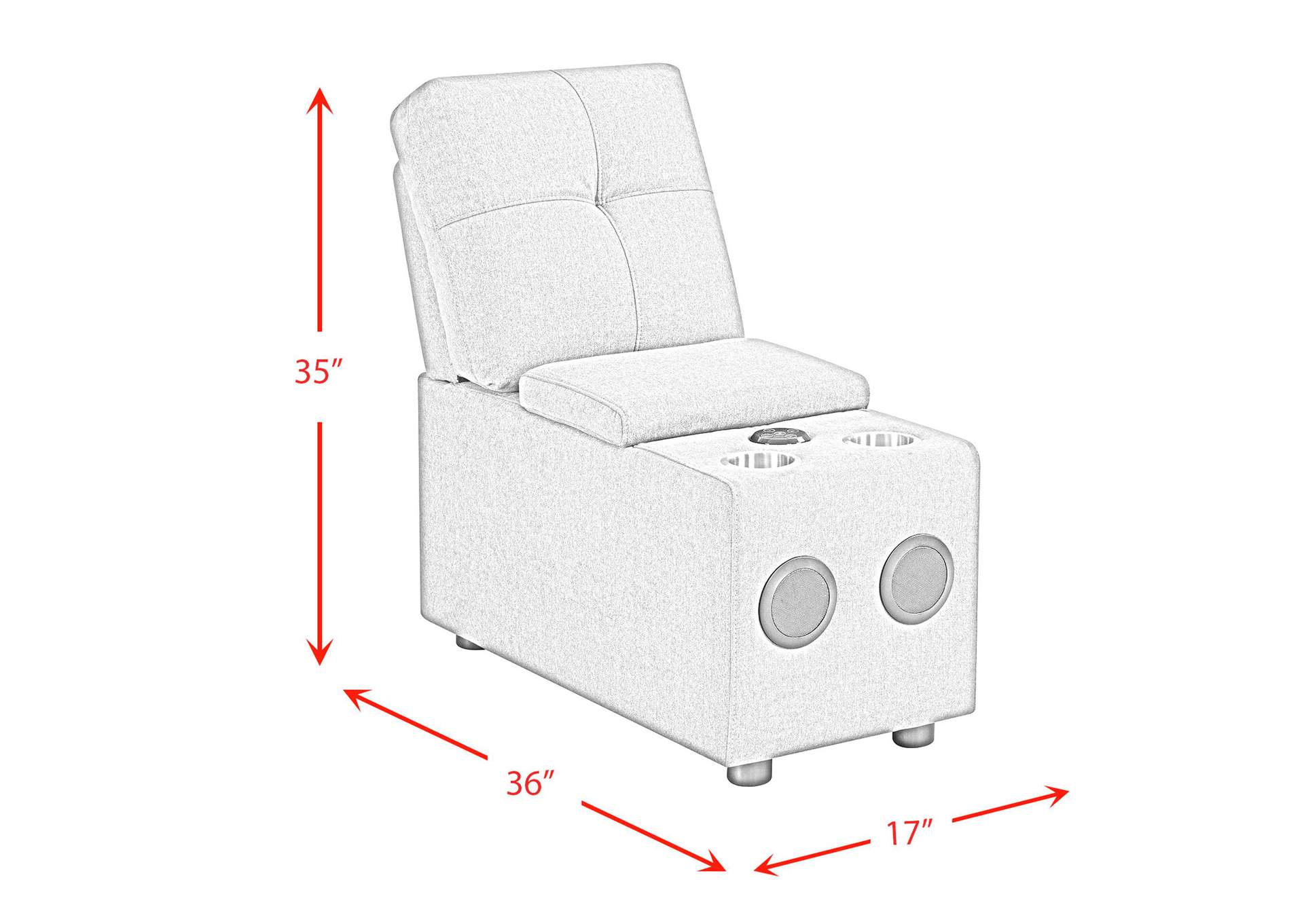 Armani Modular Console With USB Charger In Columbia Charcoal No Pillow image 8