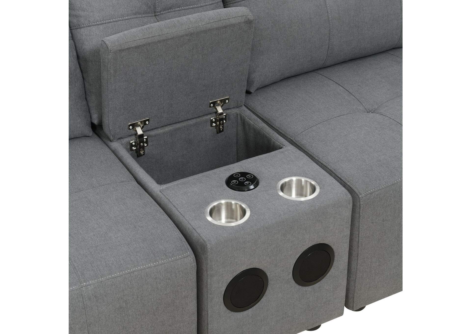 Armani Modular Console With USB Charger In Columbia Charcoal No Pillow image 4