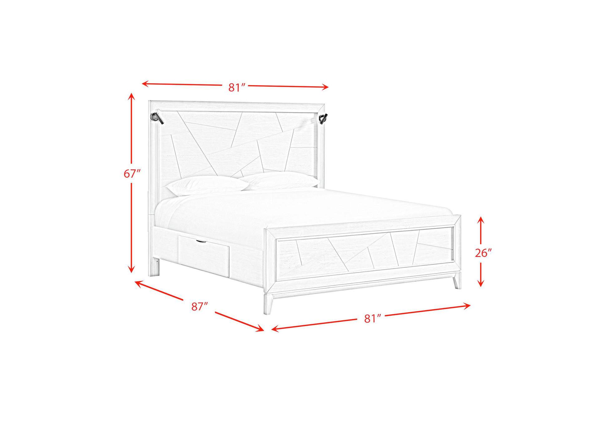 Artis King Bed With Storage In White image 7