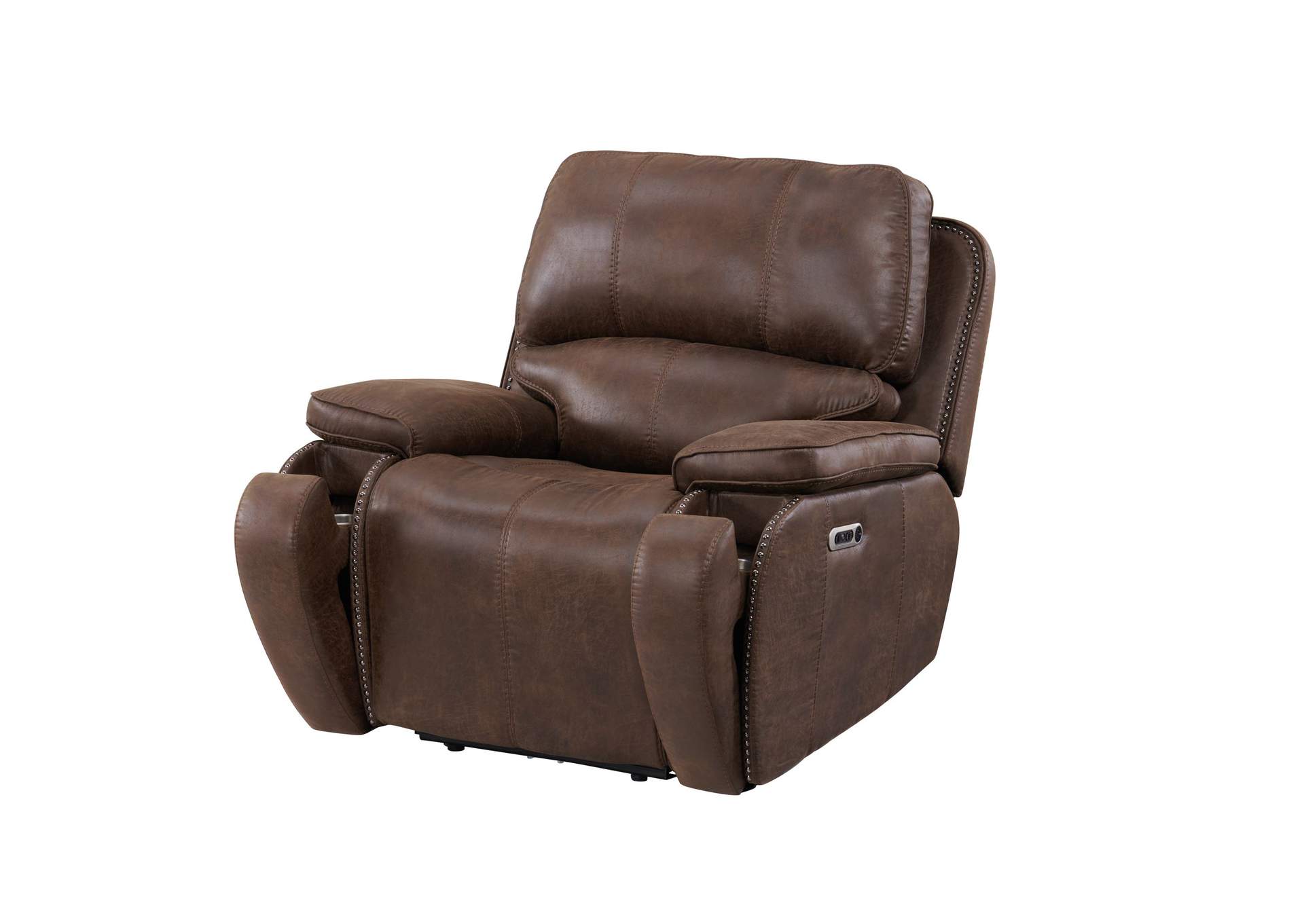 Atlantis Power Motion Recliner With Power Head Recliner In Heritage Brown