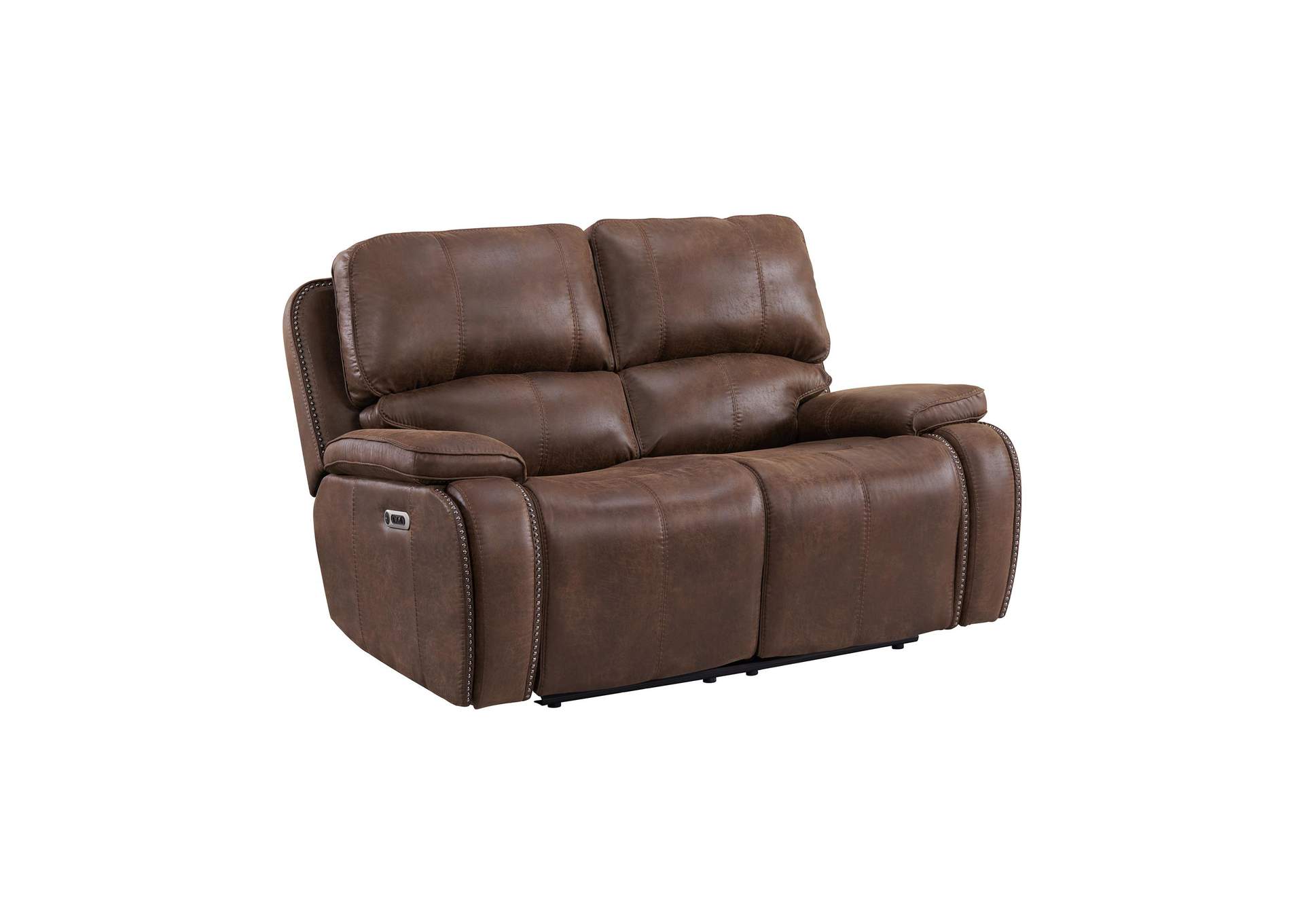 Atlantis Power Motion Loveseat With Power Motion Head Recliner In Heritage Brown image 7