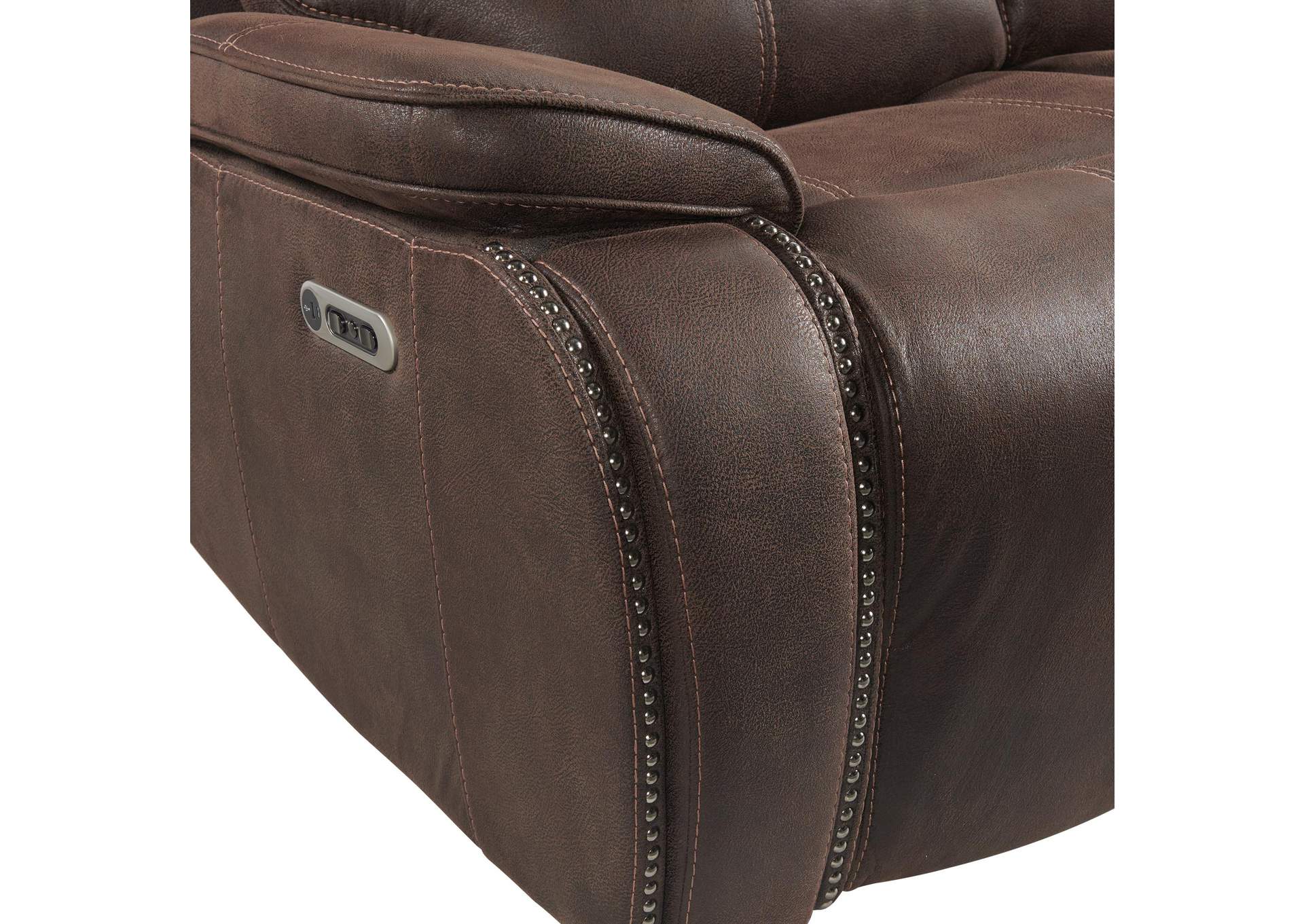 Atlantis Power Motion Sofa With Power Headrest In Heritage Coffee image 6