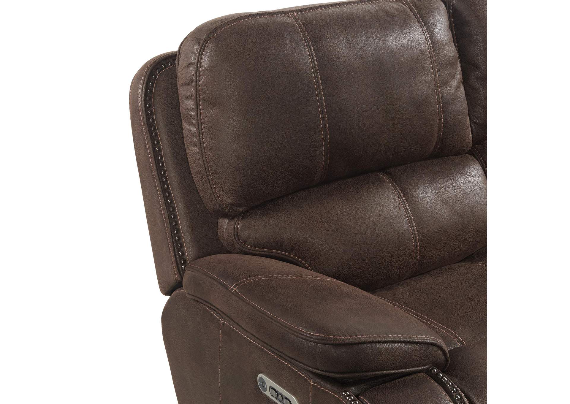 Atlantis Power Motion Sofa With Power Headrest In Heritage Coffee image 3