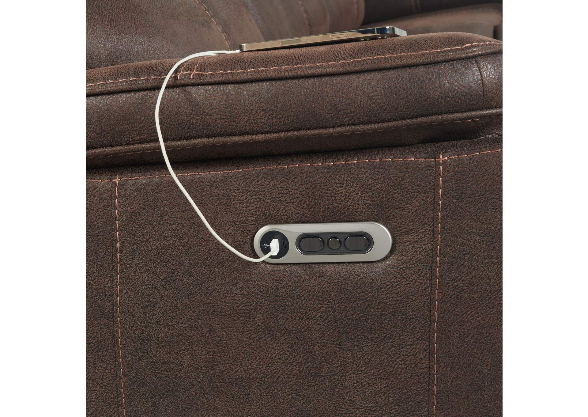 Atlantis Power Motion Sofa With Power Headrest In Heritage Coffee image 5