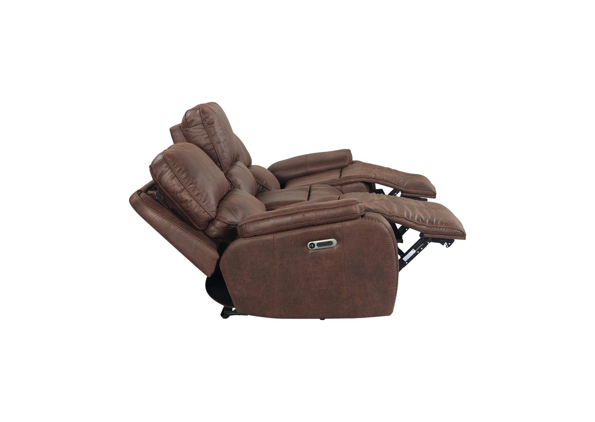 Atlantis Power Motion Sofa With Power Motion Head Recliner In Heritage Brown image 14
