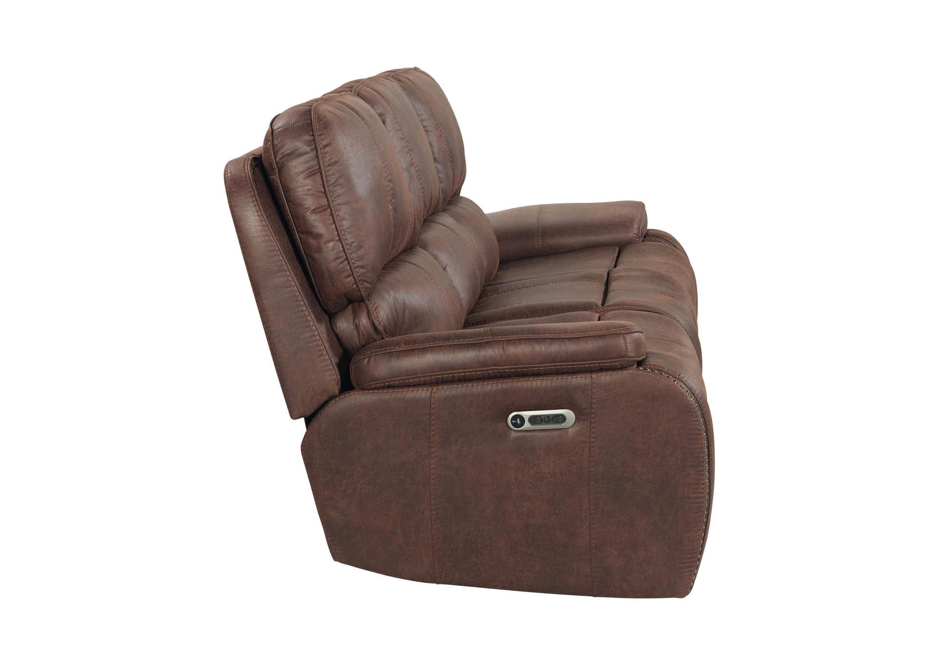 Atlantis Power Motion Sofa With Power Motion Head Recliner In Heritage Brown image 13
