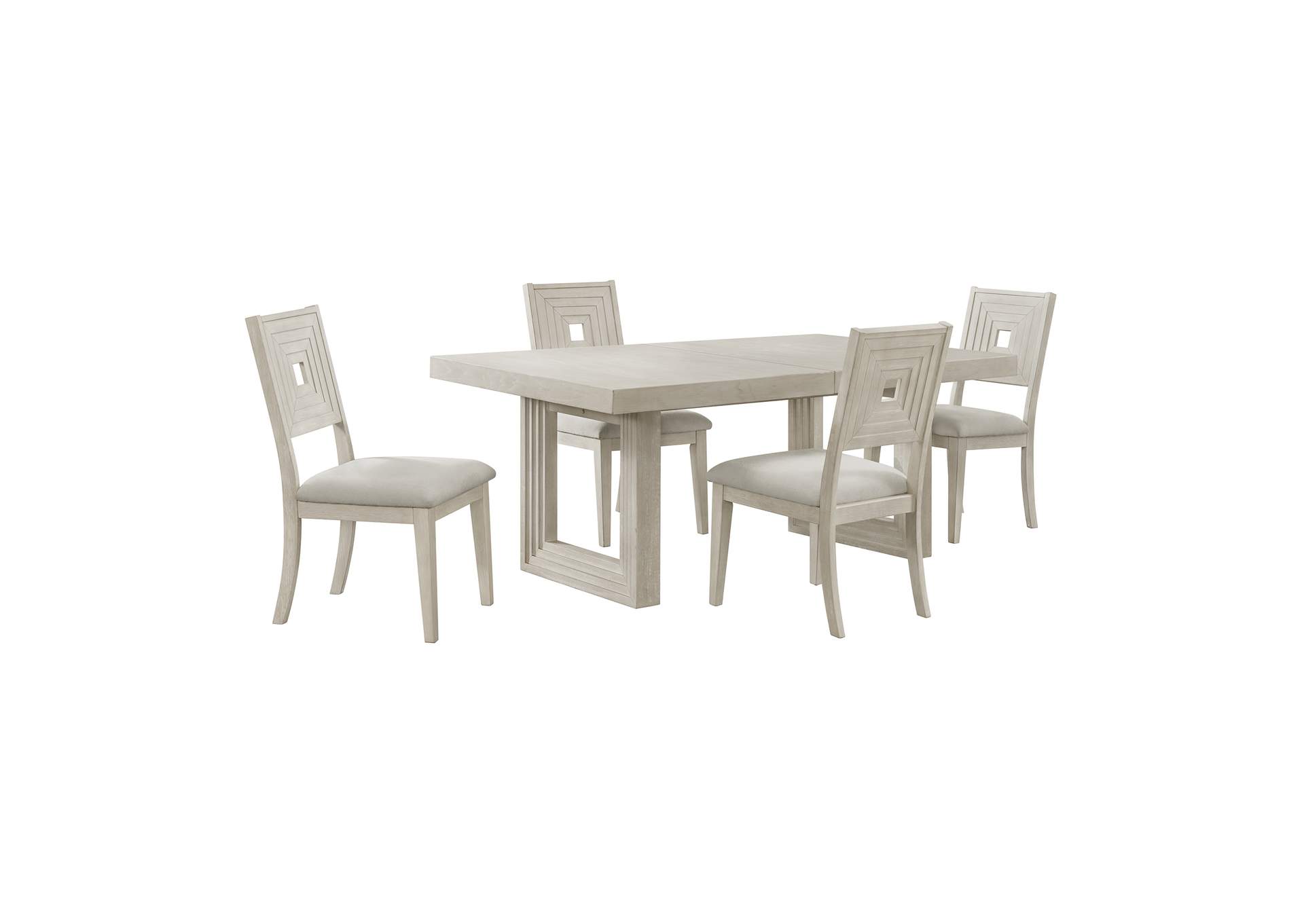 Avalanche 5 Piece Standard Height Dining Set In Antique White - Table And Four Chairs image 5