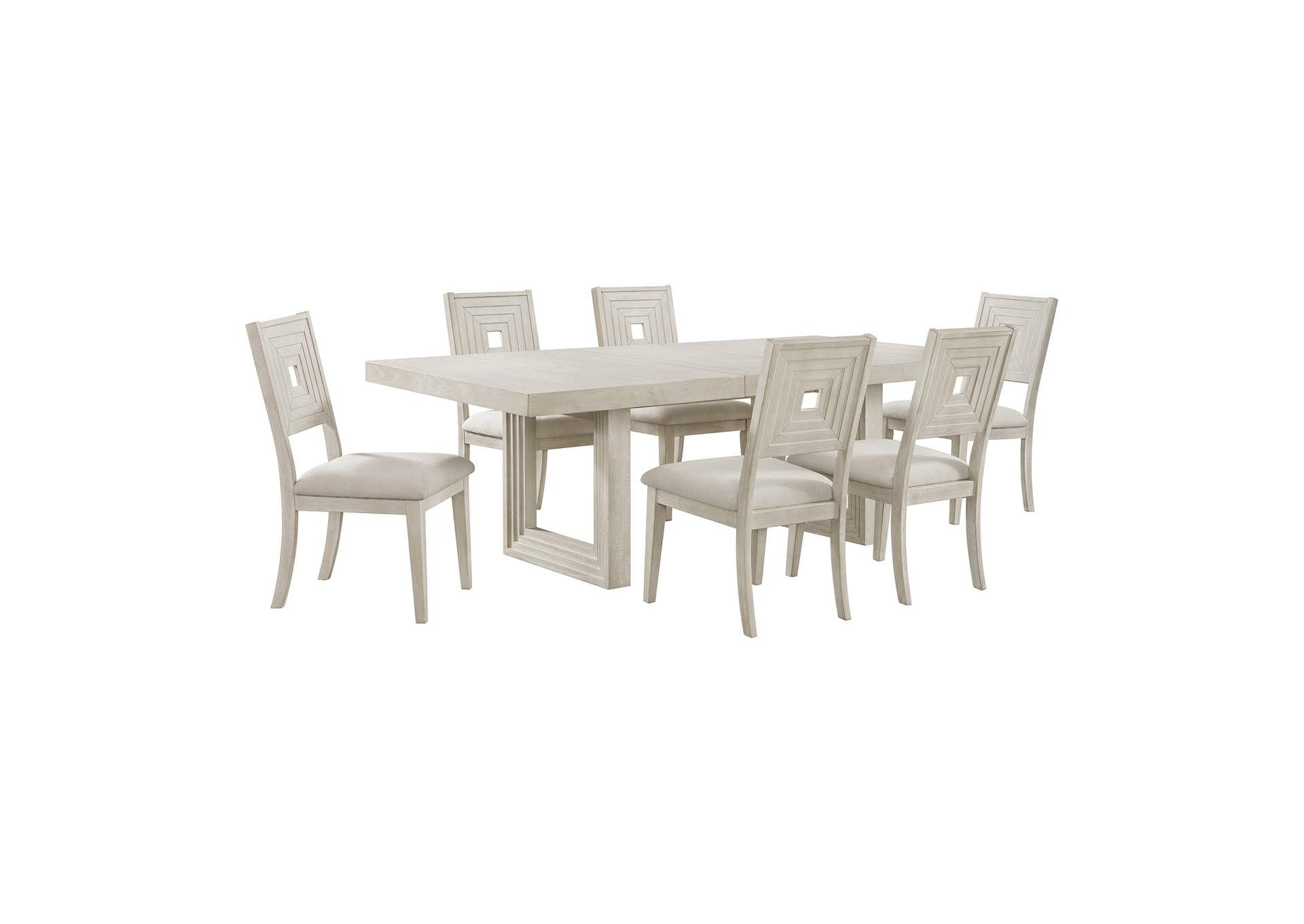 Avalanche 7 Piece Standard Height Dining Set In Antique White - Table And Six Chairs image 5