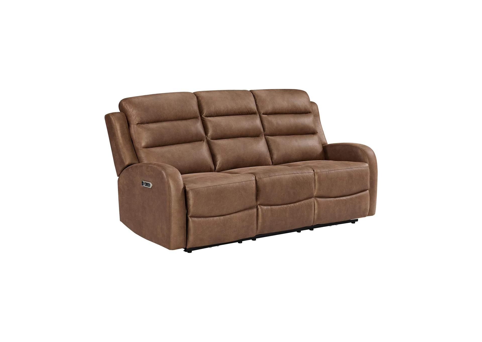 Avanti Power Motion Sofa With Power Motion Head Recliner In Whiskers Pu Brown image 7