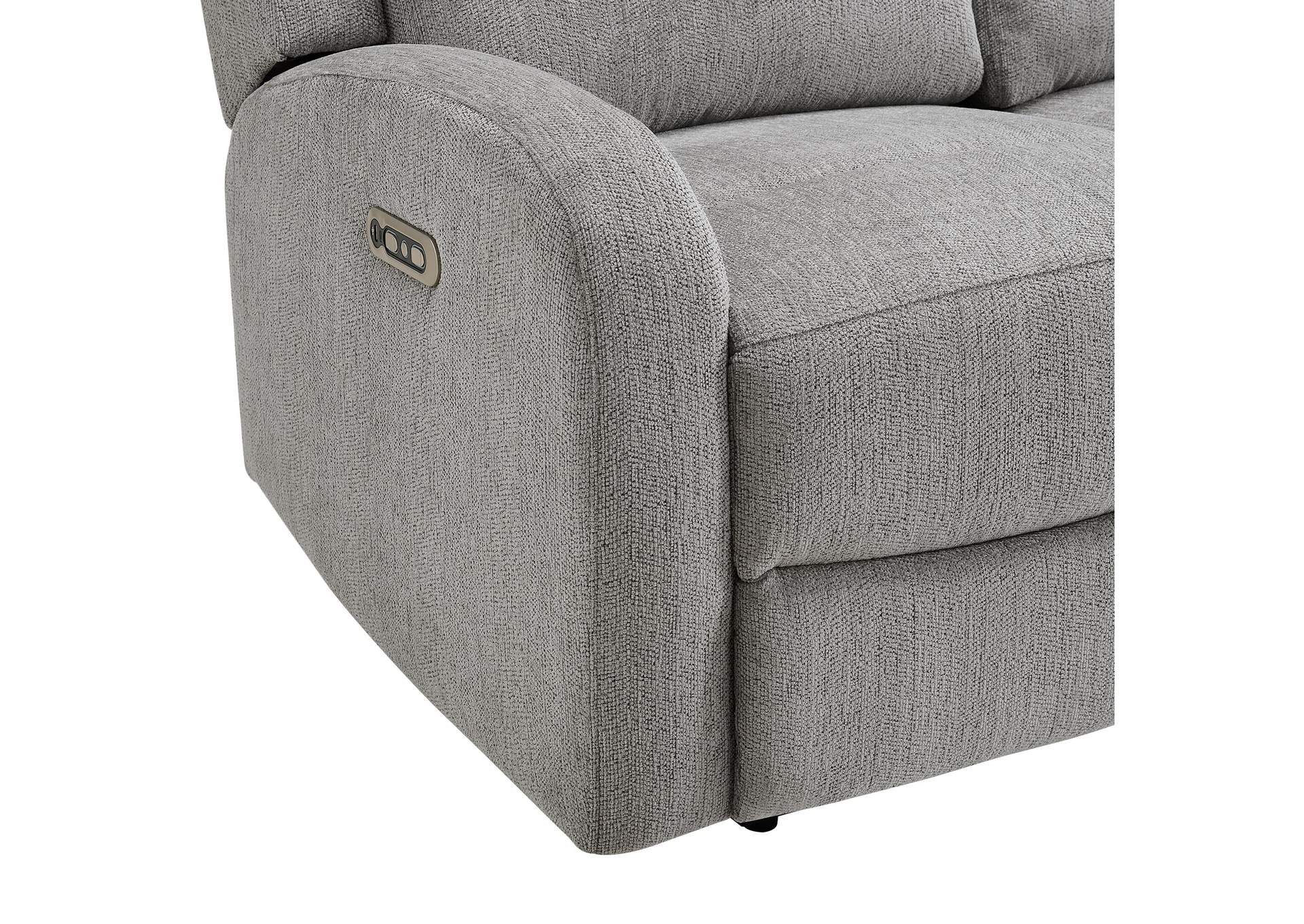 Avanti Power Motion Sofa With Power Motion Head Recliner In Whiskers Nature Grey image 5