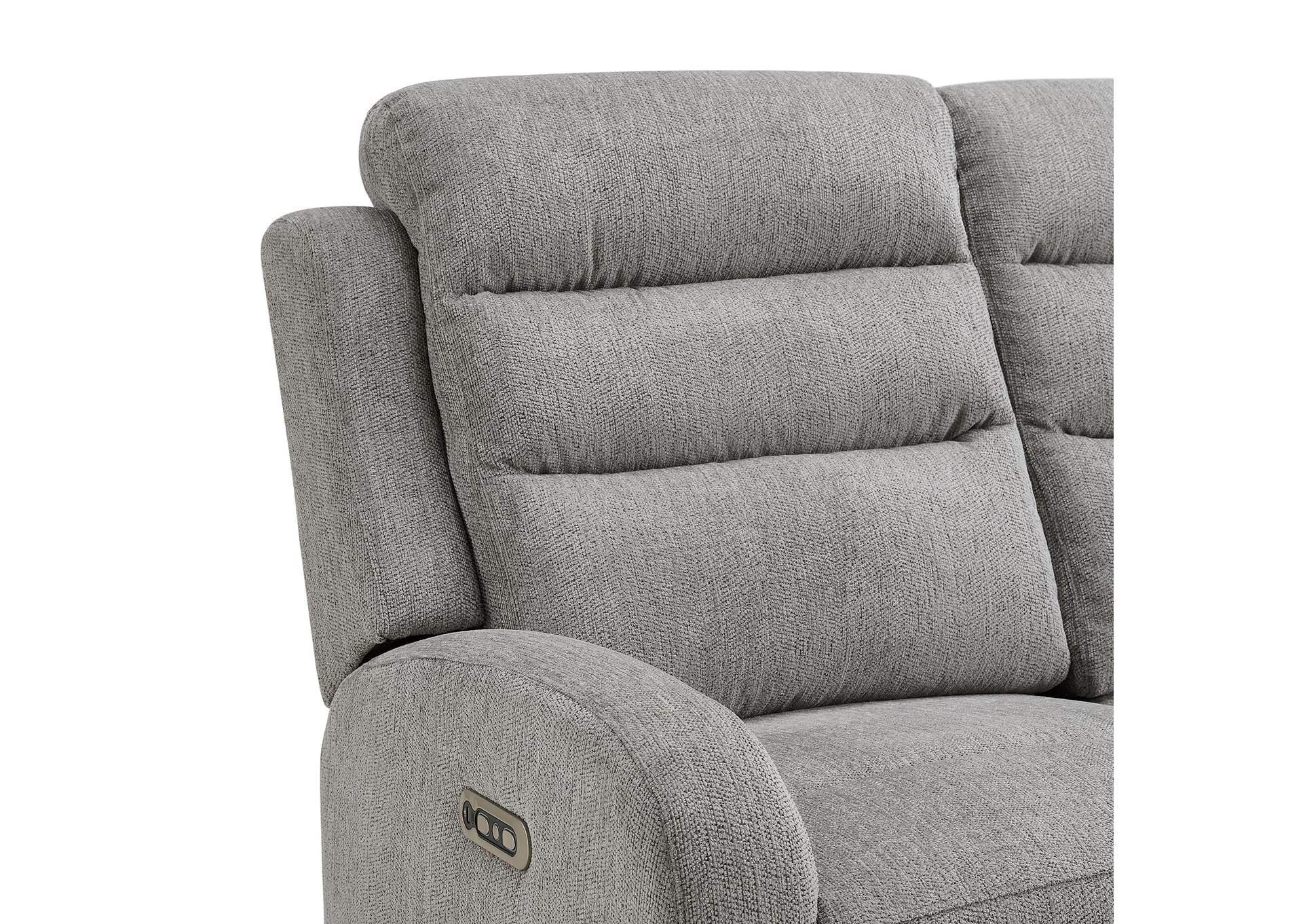 Avanti Power Motion Sofa With Power Motion Head Recliner In Whiskers Nature Grey image 3
