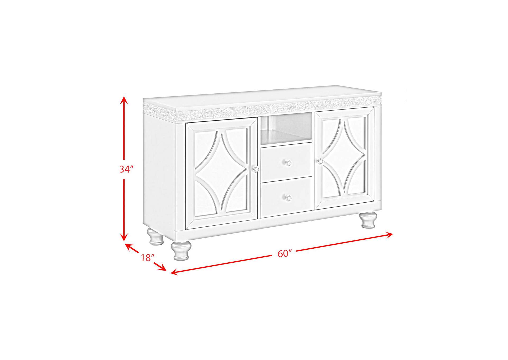 Avril 60 TV Stand In Silver image 6