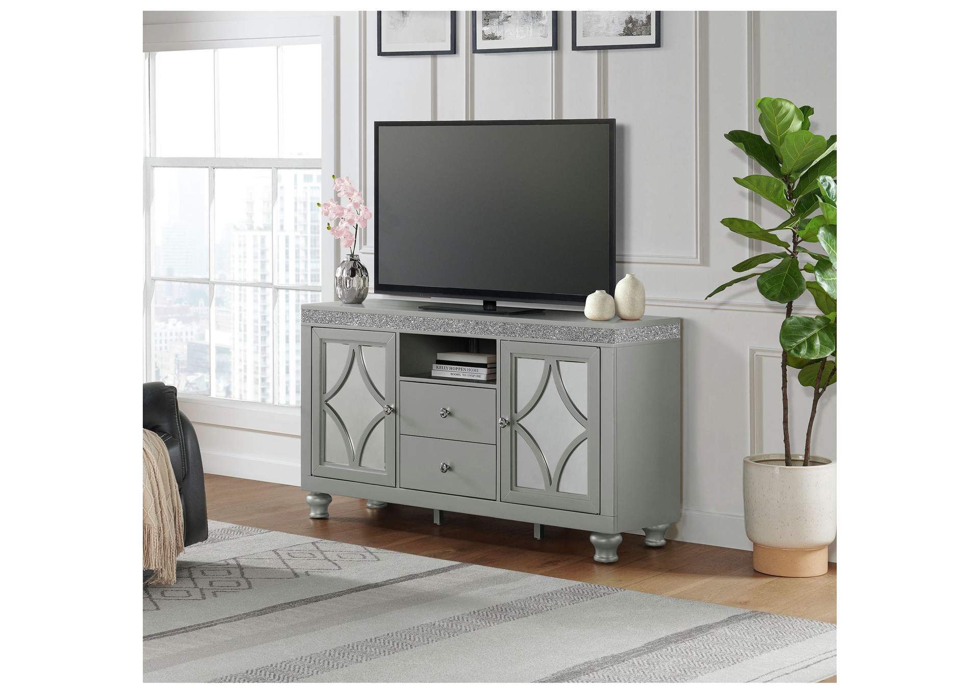 Avril 60 TV Stand In Silver image 1