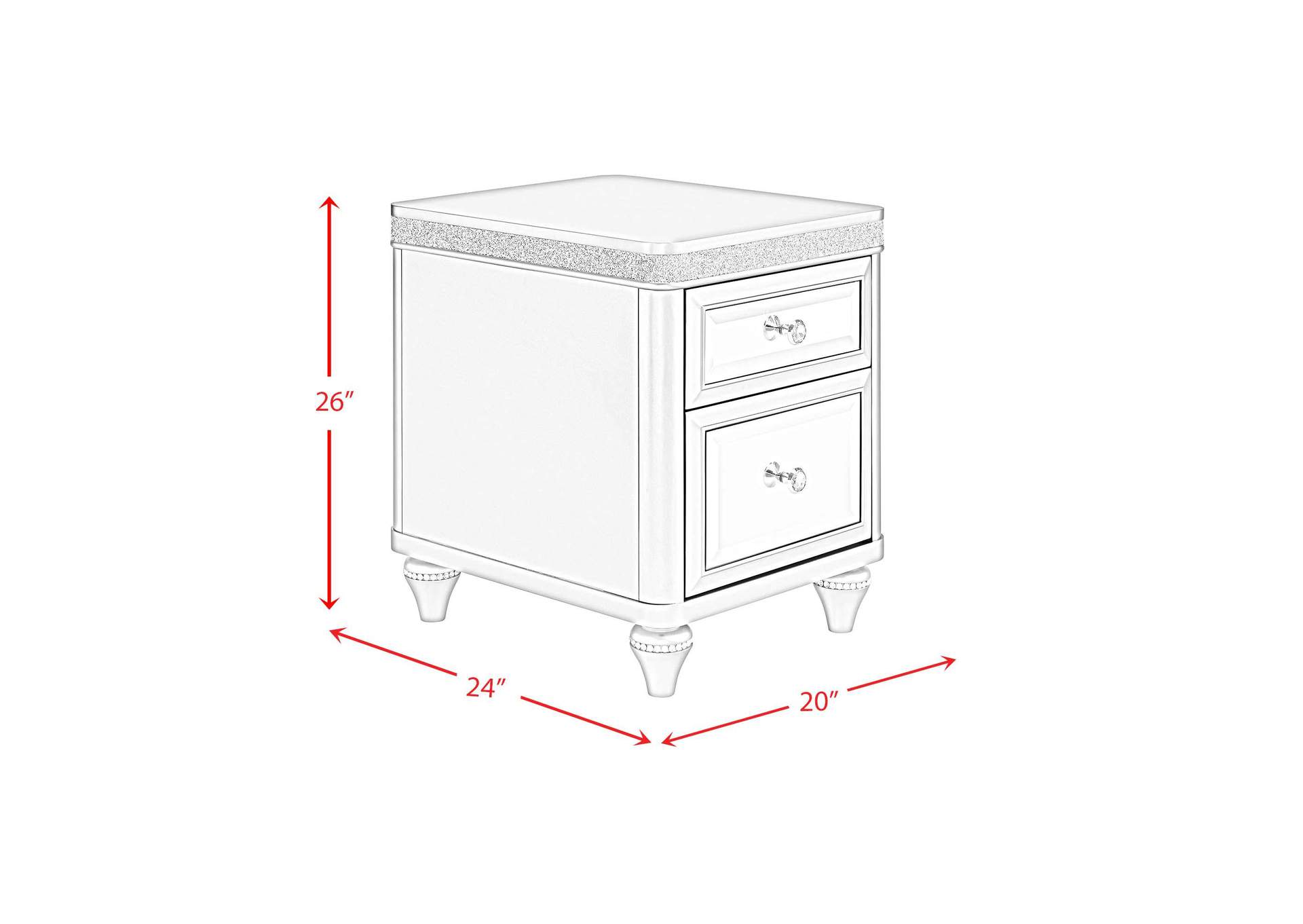 Avril Chairside Table With Power - USB In Silver image 11