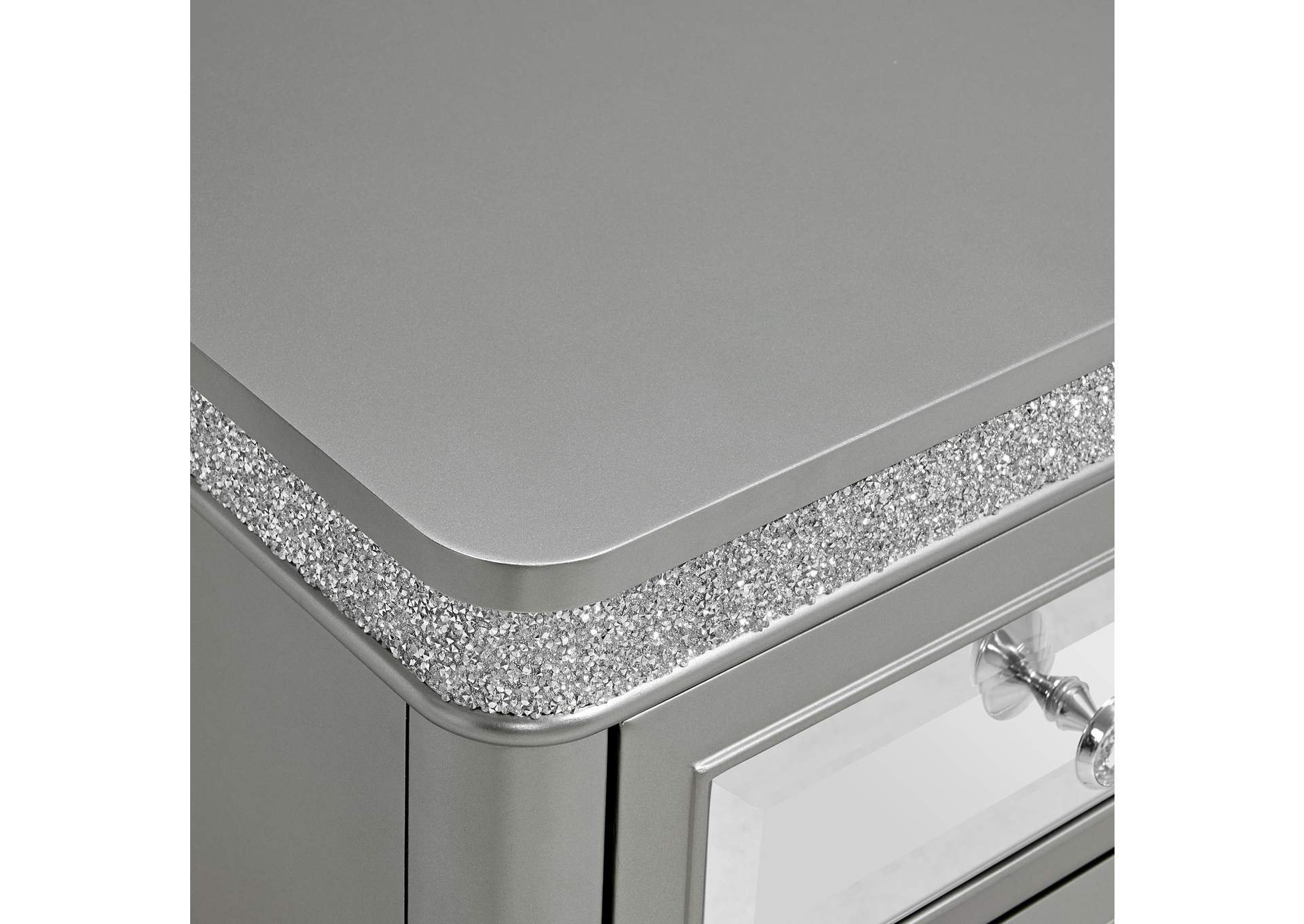 Avril Chairside Table With Power - USB In Silver image 4