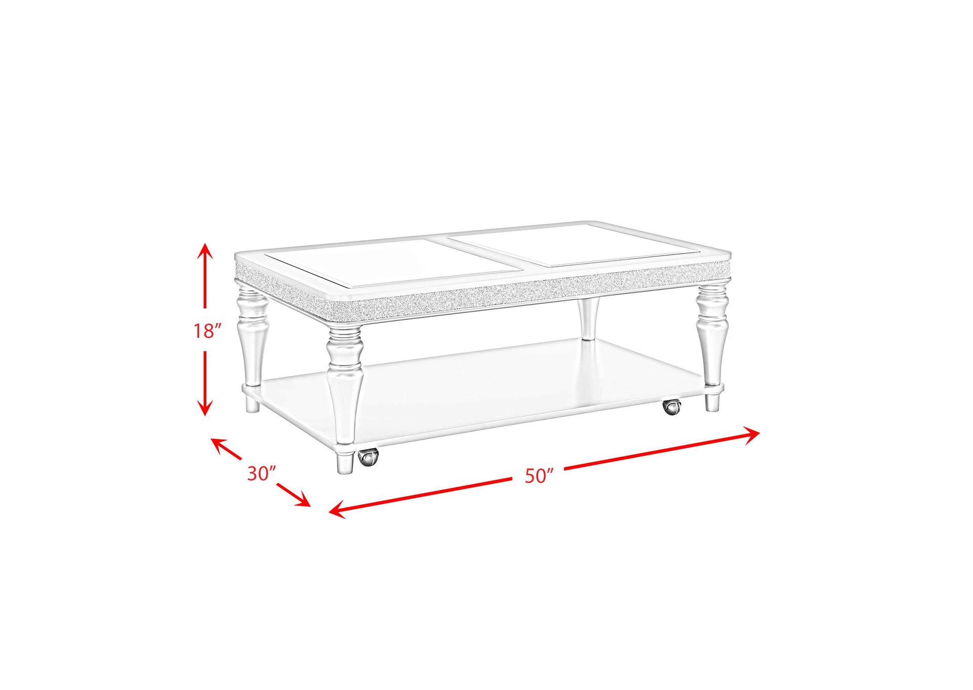 Avril Coffee Table With Casters In Silver image 8