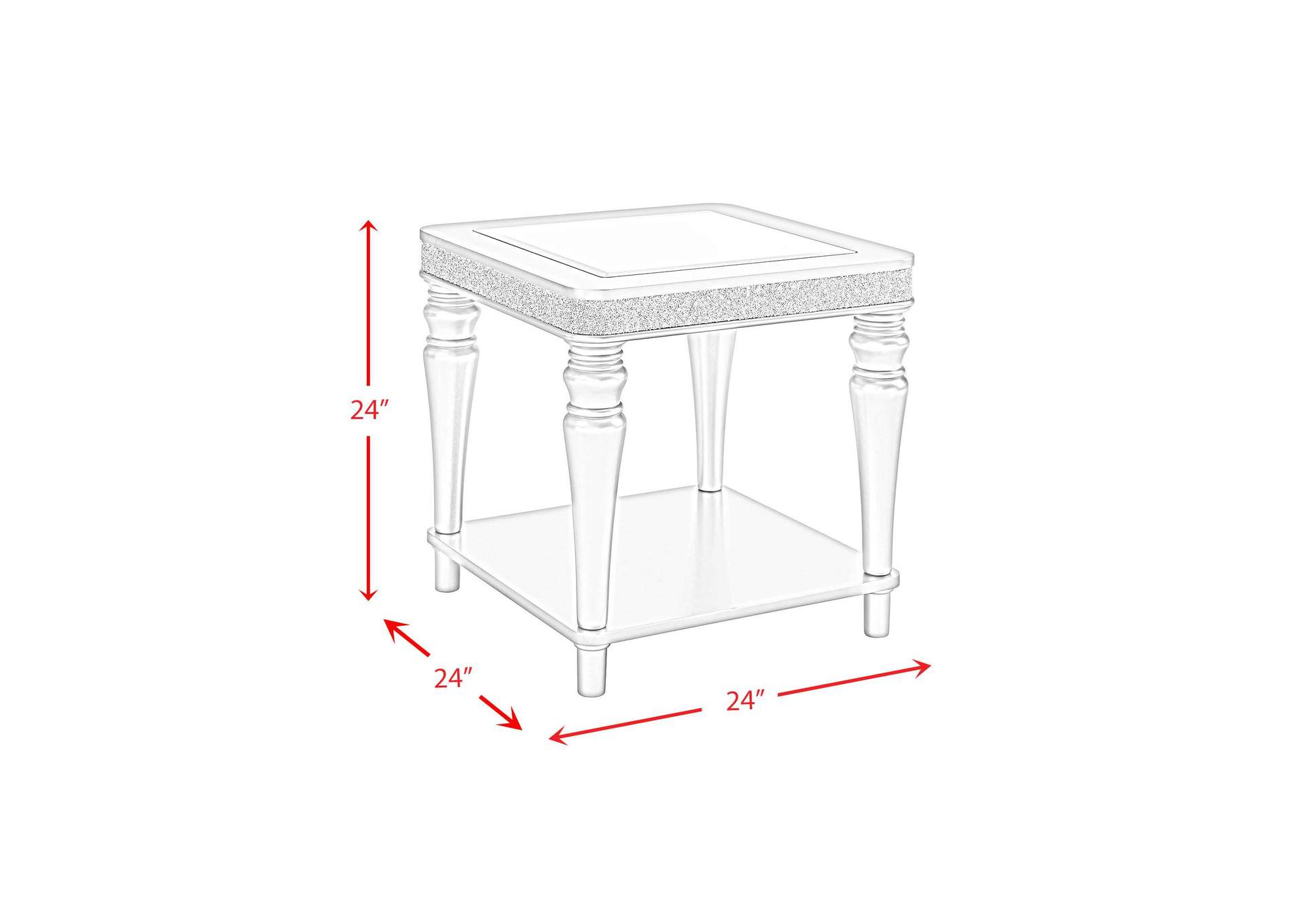 Avril End Table In Silver image 6