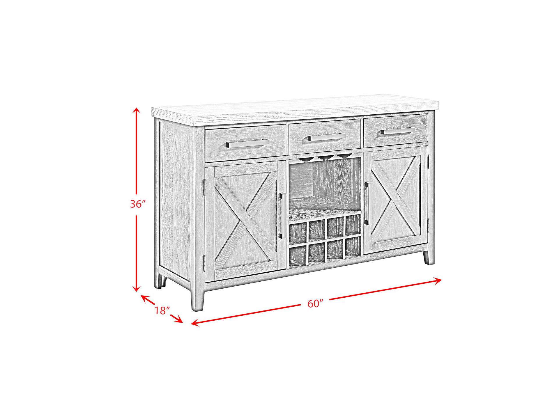 Axel Server In Light Grey And Espresso image 8