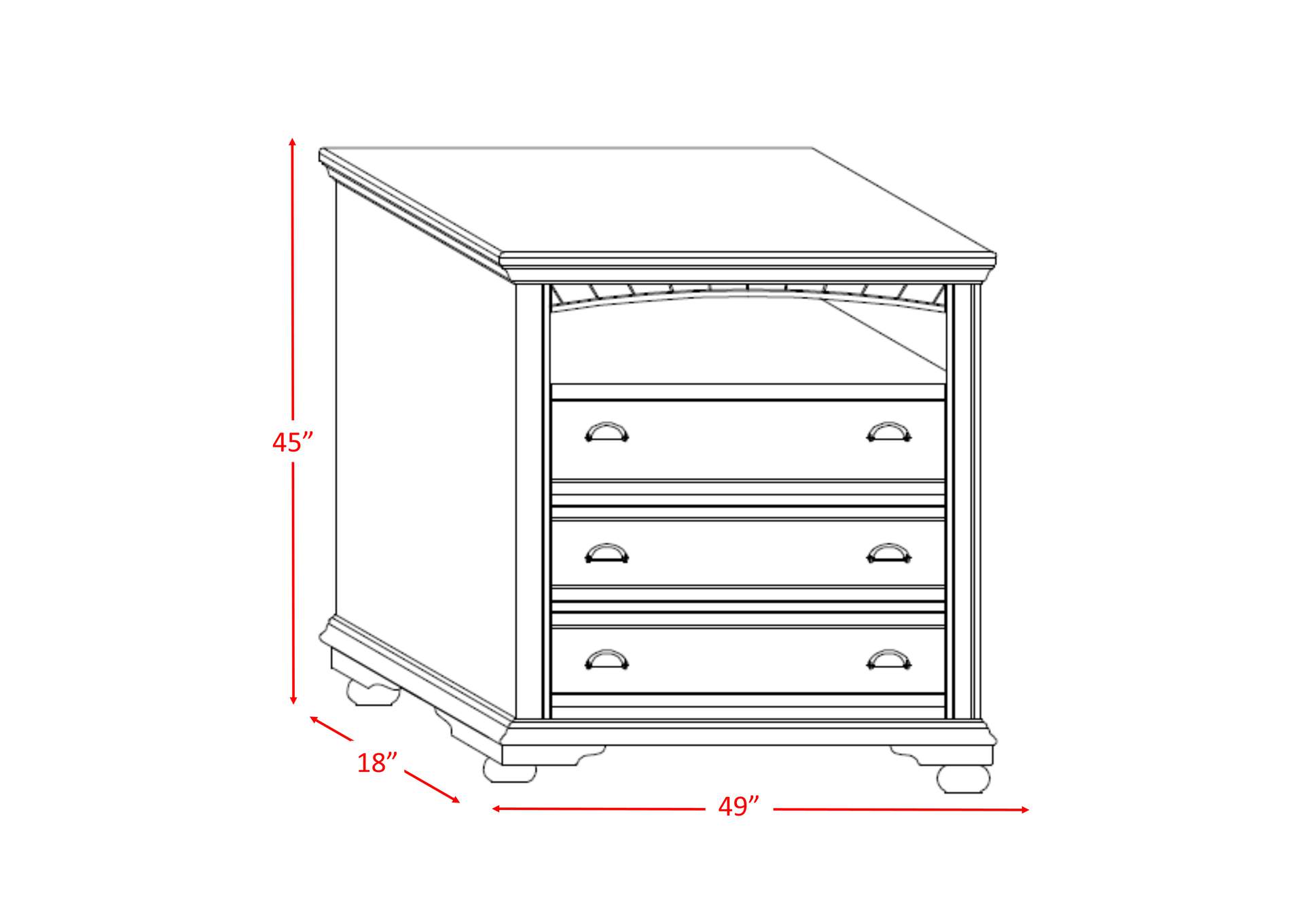 Brook White Media Chest
