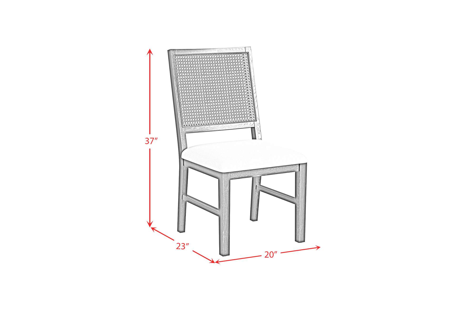 Bahama Breeze Dining Chair With White Fabric In Black 2 Per Carton image 6