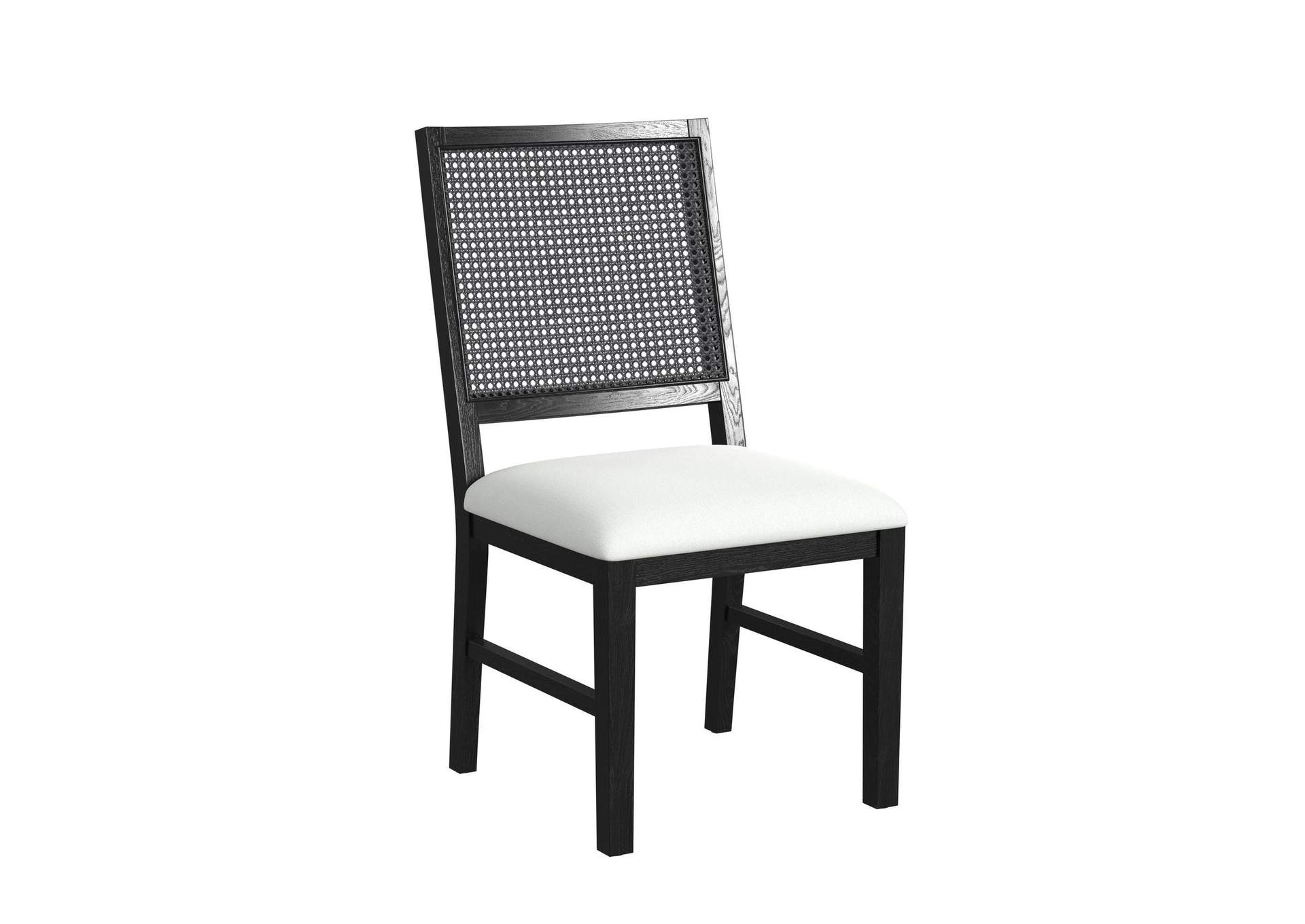 Bahama Breeze Dining Chair With White Fabric In Black 2 Per Carton image 7