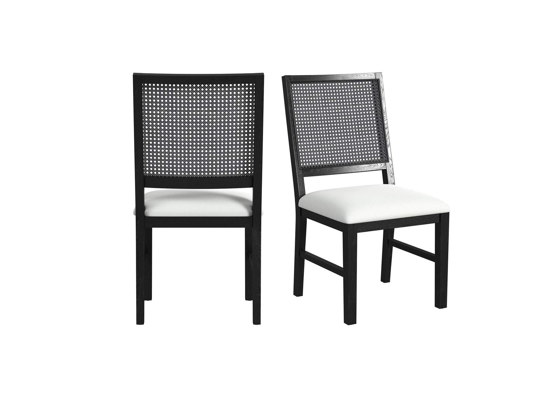 Bahama Breeze Dining Chair With White Fabric In Black 2 Per Carton image 3