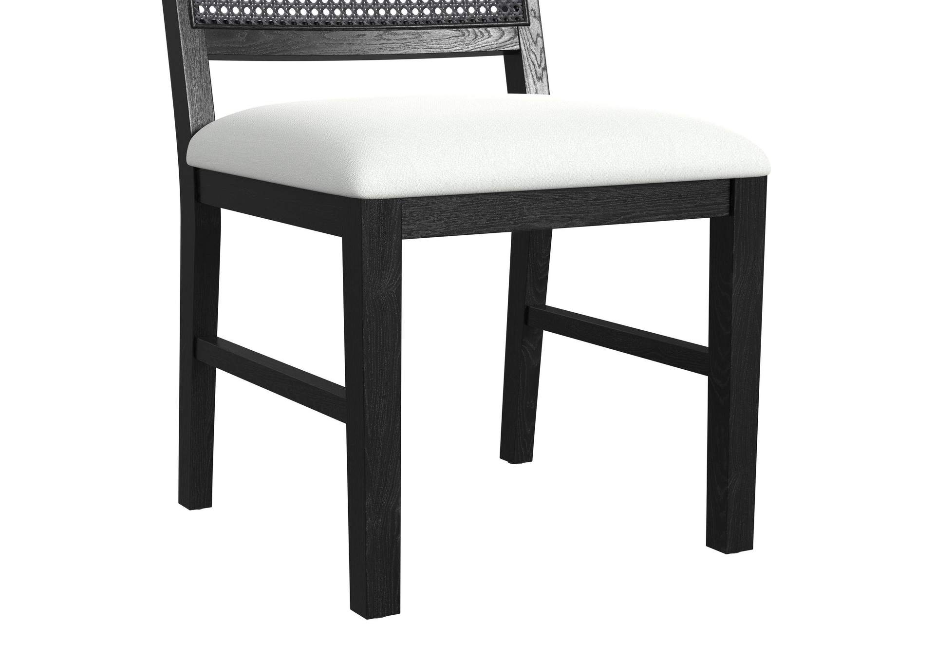 Bahama Breeze Dining Chair With White Fabric In Black 2 Per Carton image 5