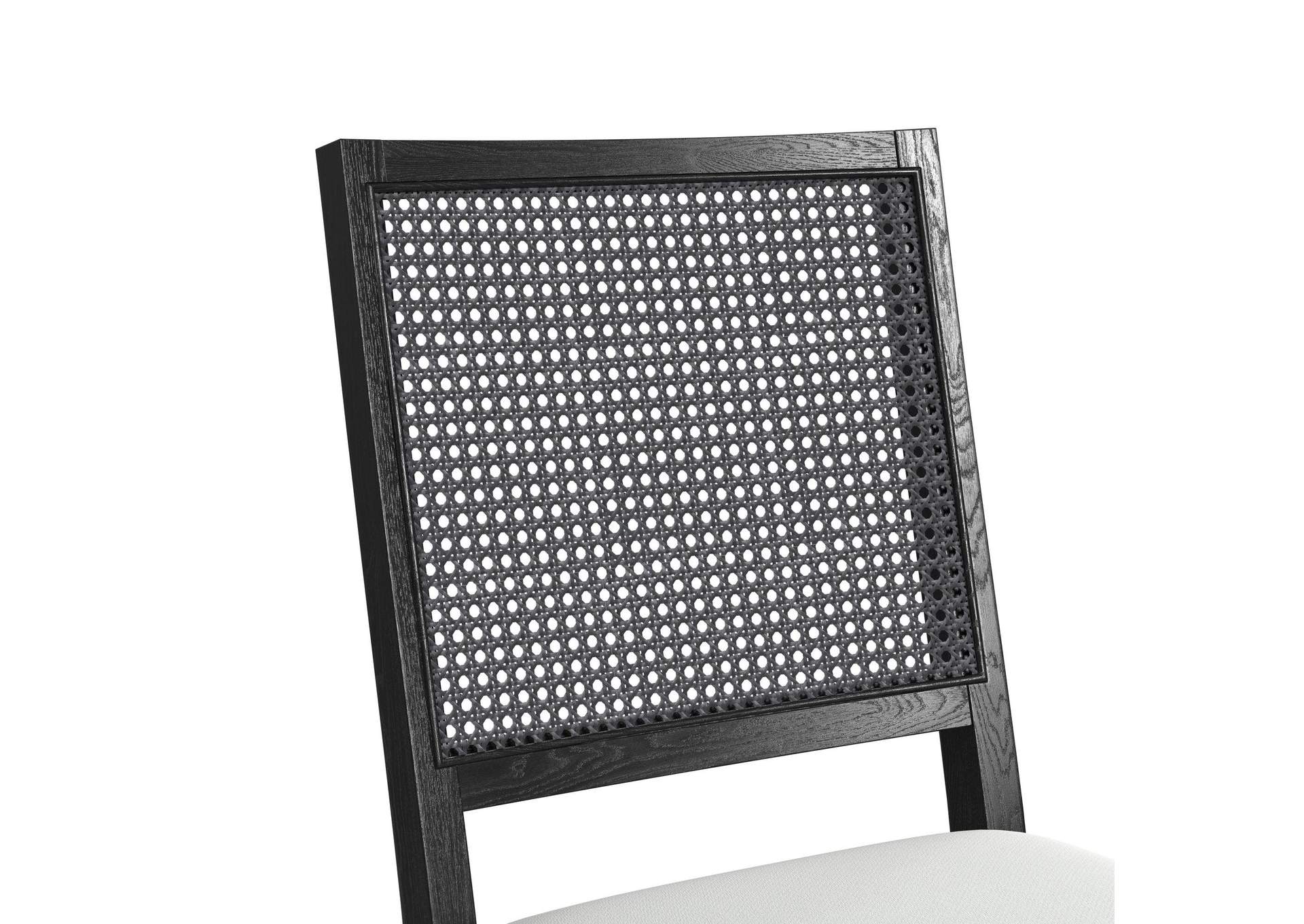 Bahama Breeze Dining Chair With White Fabric In Black 2 Per Carton image 4