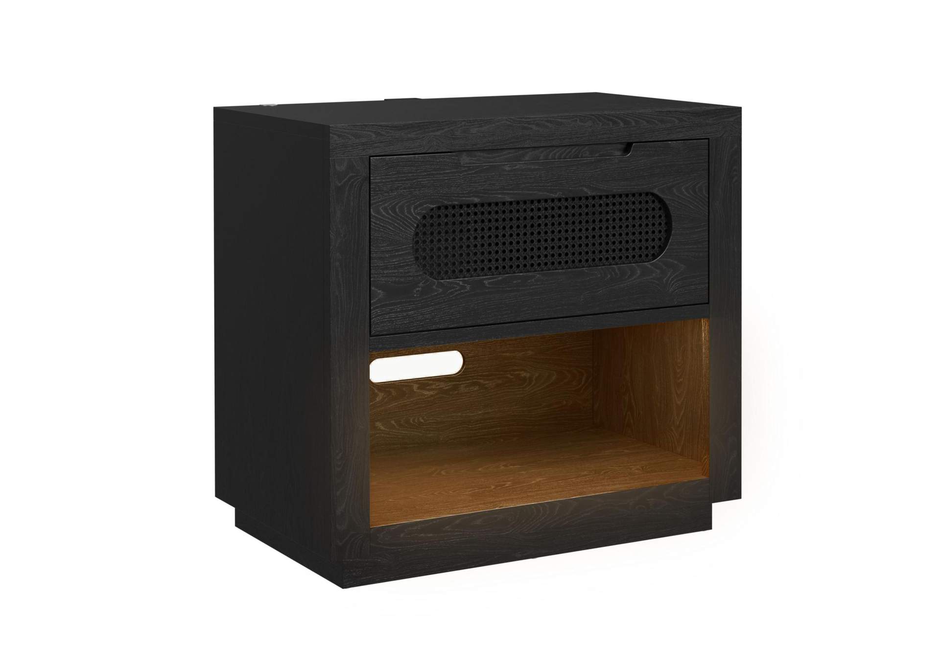 Bahama Breeze Nightstand With USB And Light In Black image 4