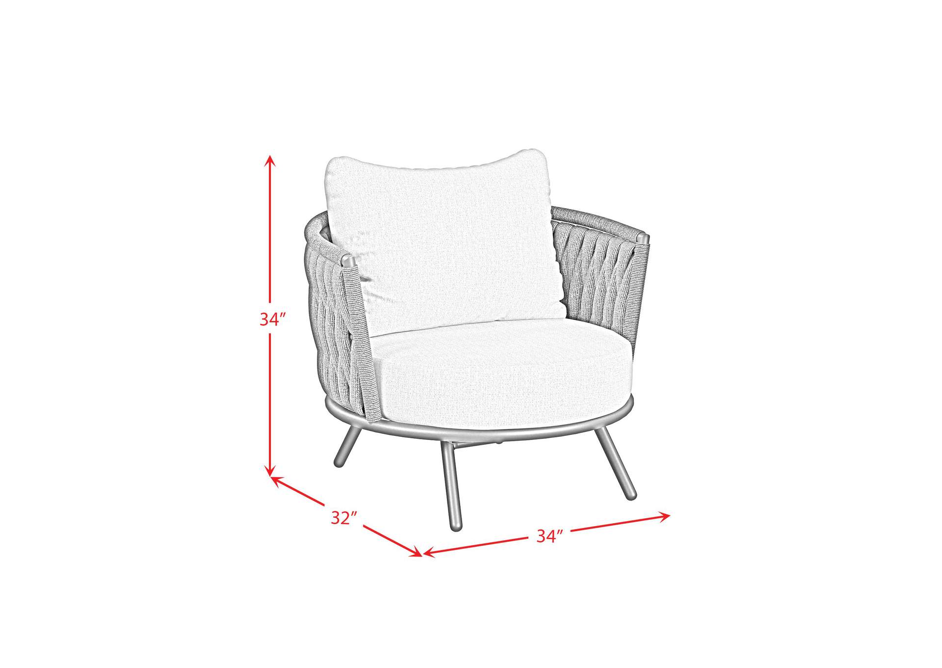 Bali Chairs With Olefin Grey In Dark Grey 2 Per Carton image 6
