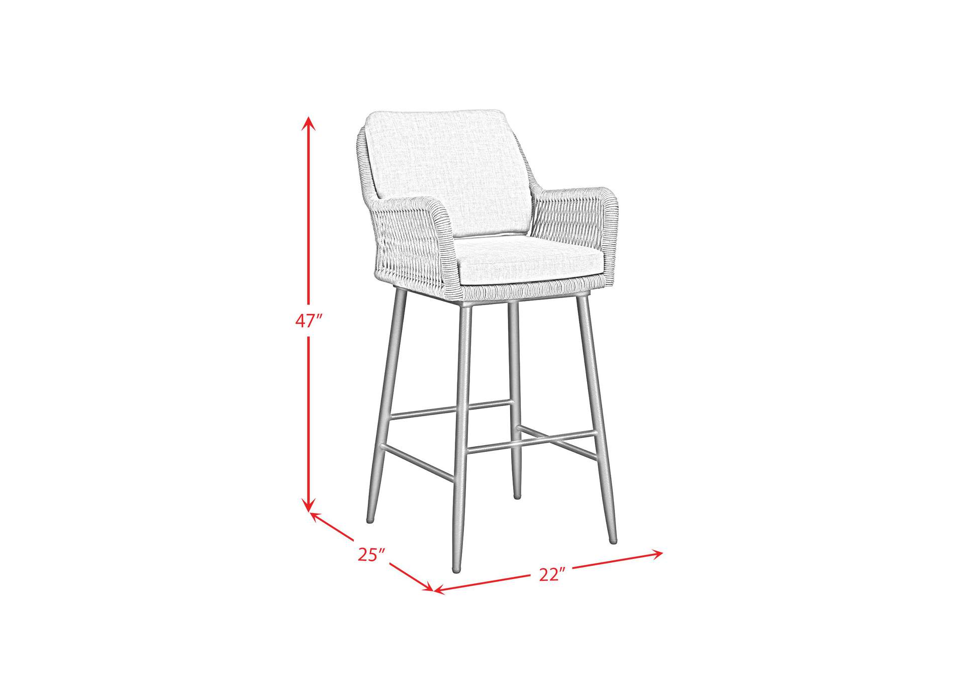 Bayhill Barstool With Grey Fabric In Black 2 Per Carton image 6