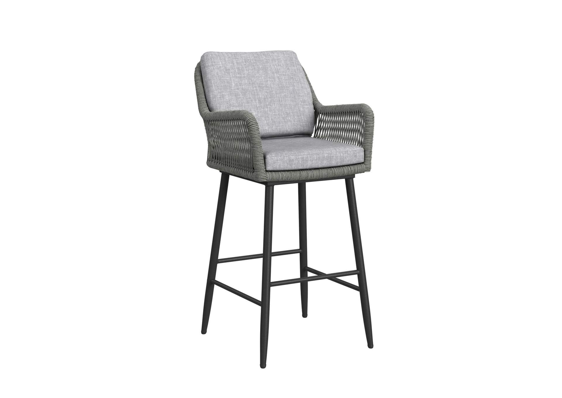 Bayhill Barstool With Grey Fabric In Black 2 Per Carton image 7
