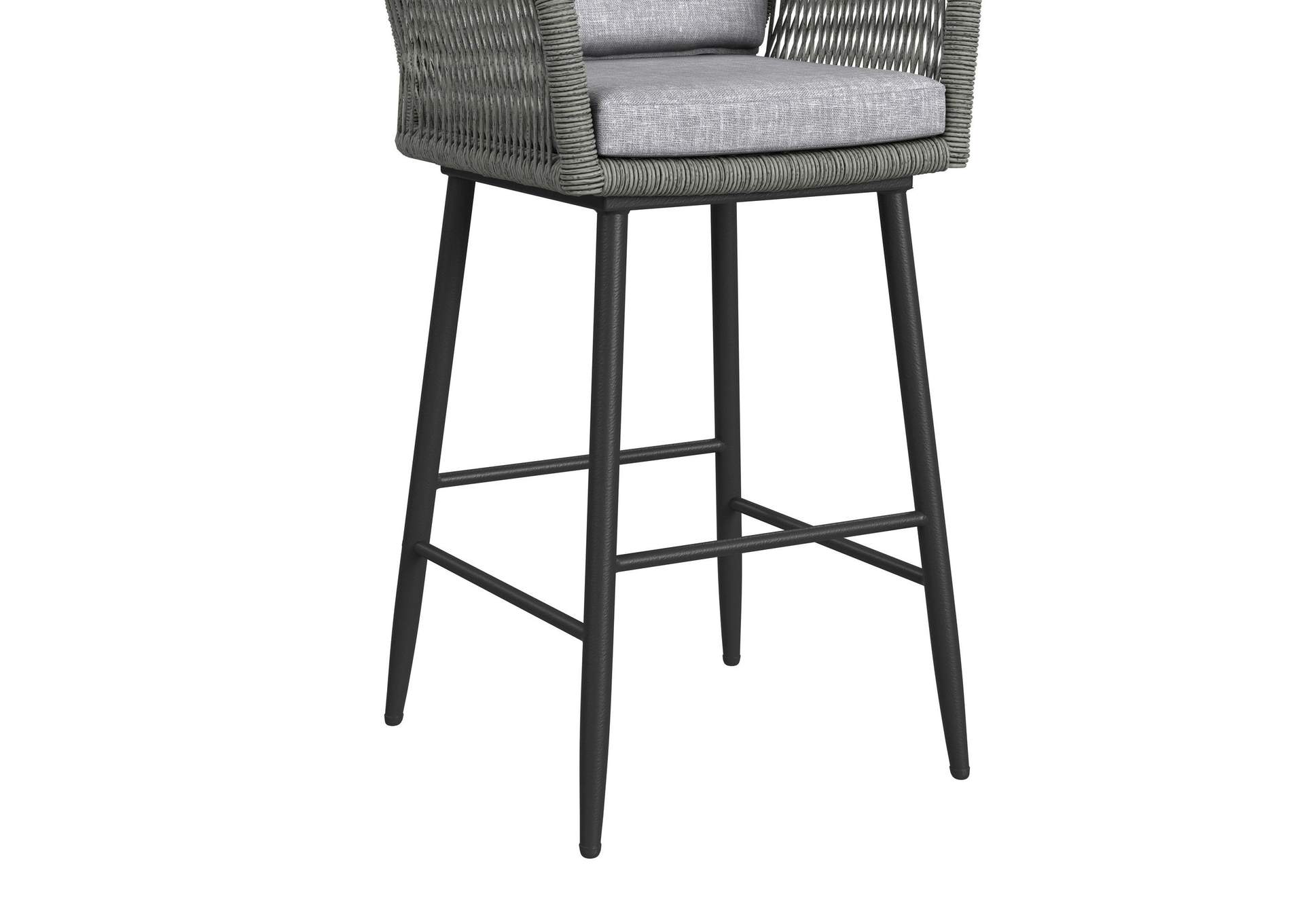 Bayhill Barstool With Grey Fabric In Black 2 Per Carton image 5