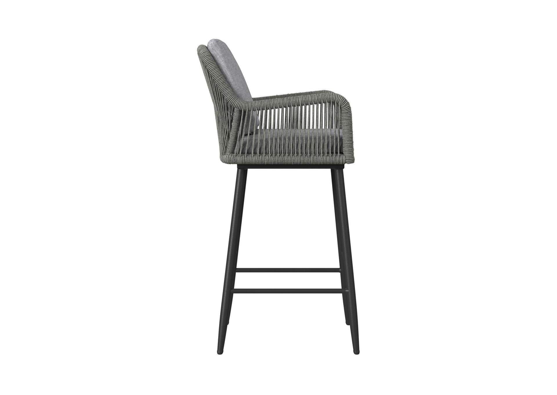 Bayhill Barstool With Grey Fabric In Black 2 Per Carton image 9