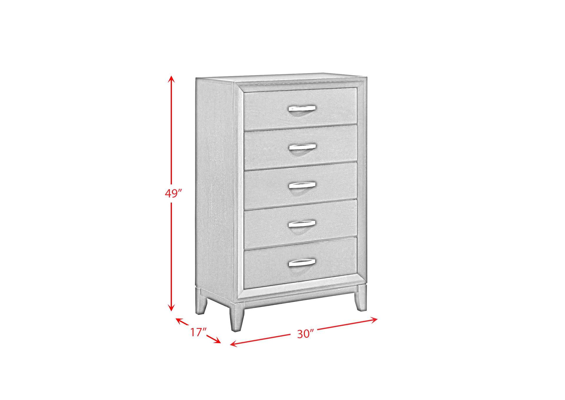 Beaumont 5 - Drawer Chest In Merlot image 9