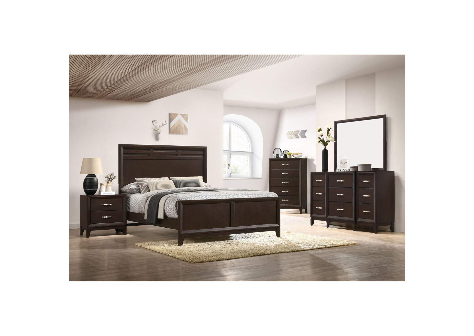 Beaumont Queen Panel Bed In Merlot image 1