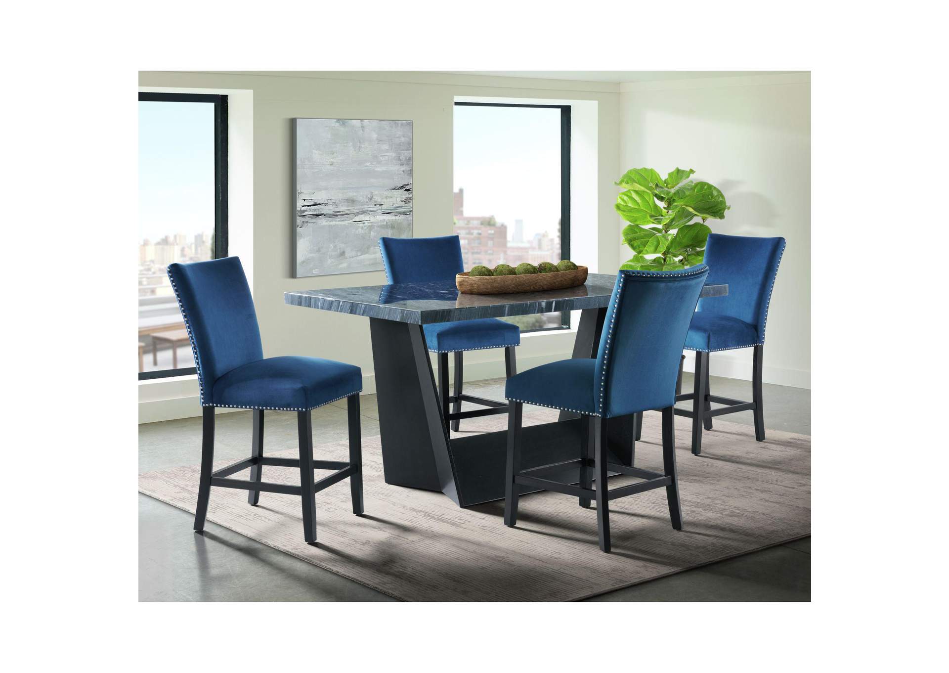 Beckley Counter Table In Dark Marble Top image 1
