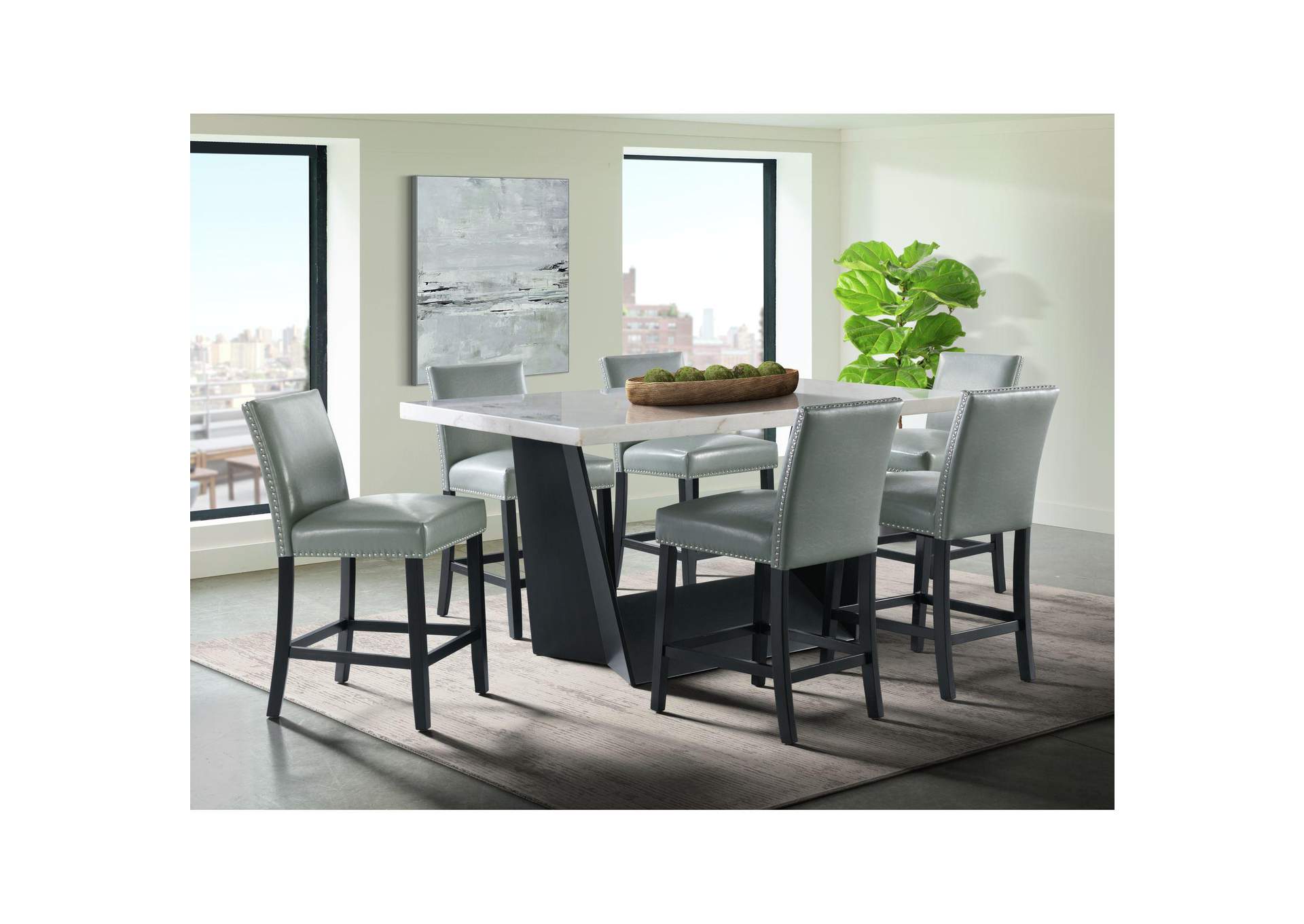 Beckley Counter Table In White Marble Top image 1