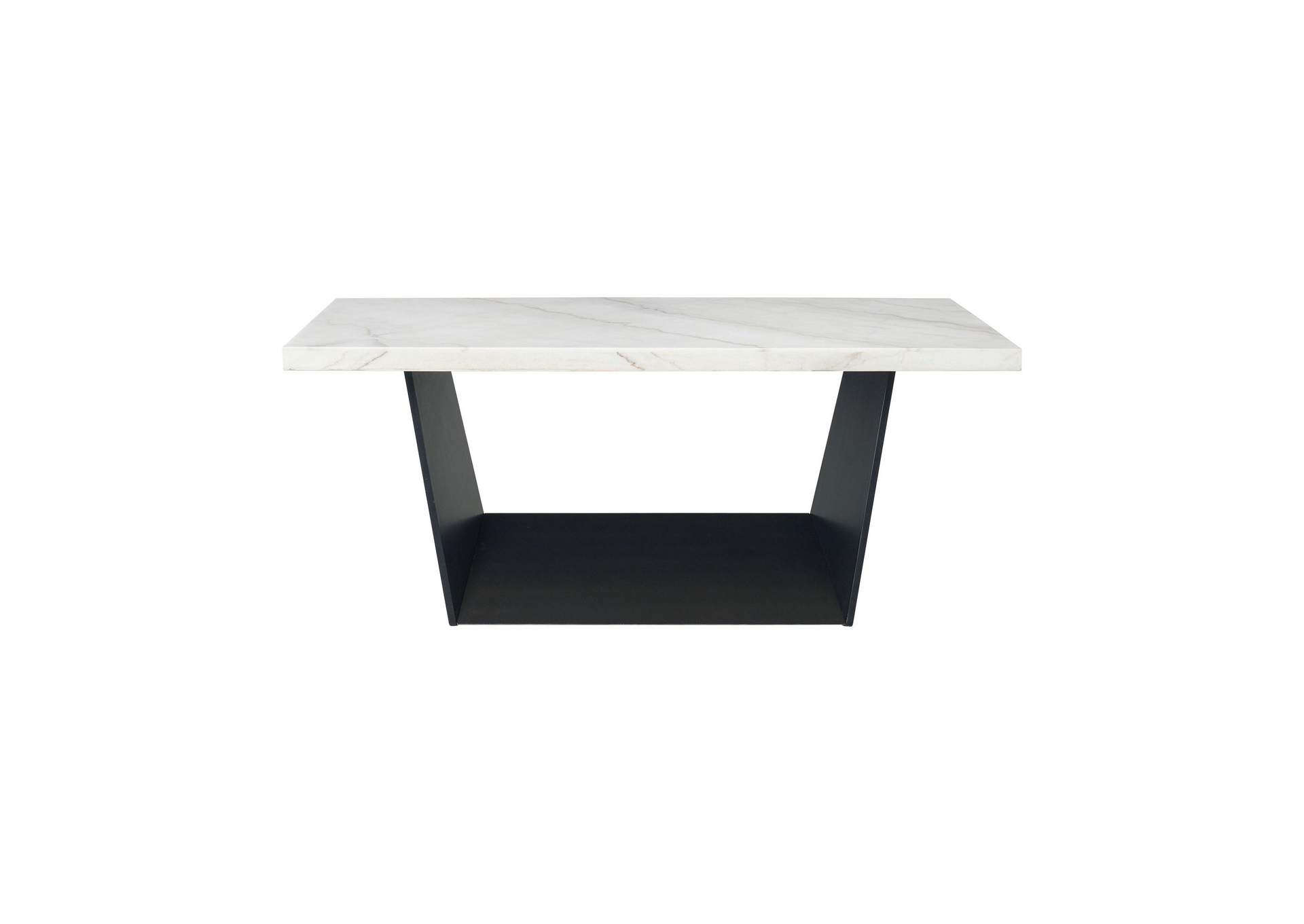 Beckley Dining Table In White Marble Top image 9