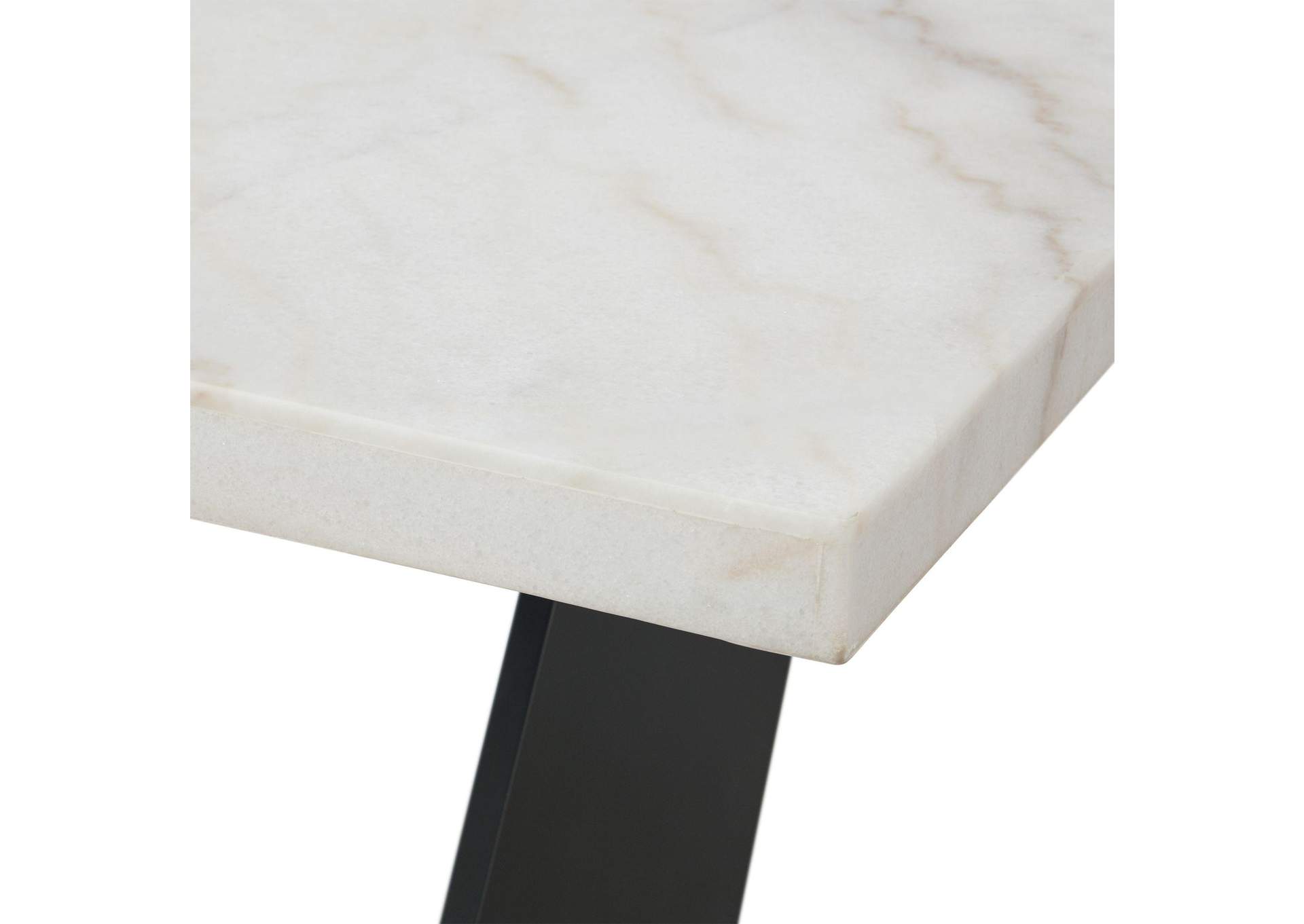 Beckley Dining Table In White Marble Top image 4