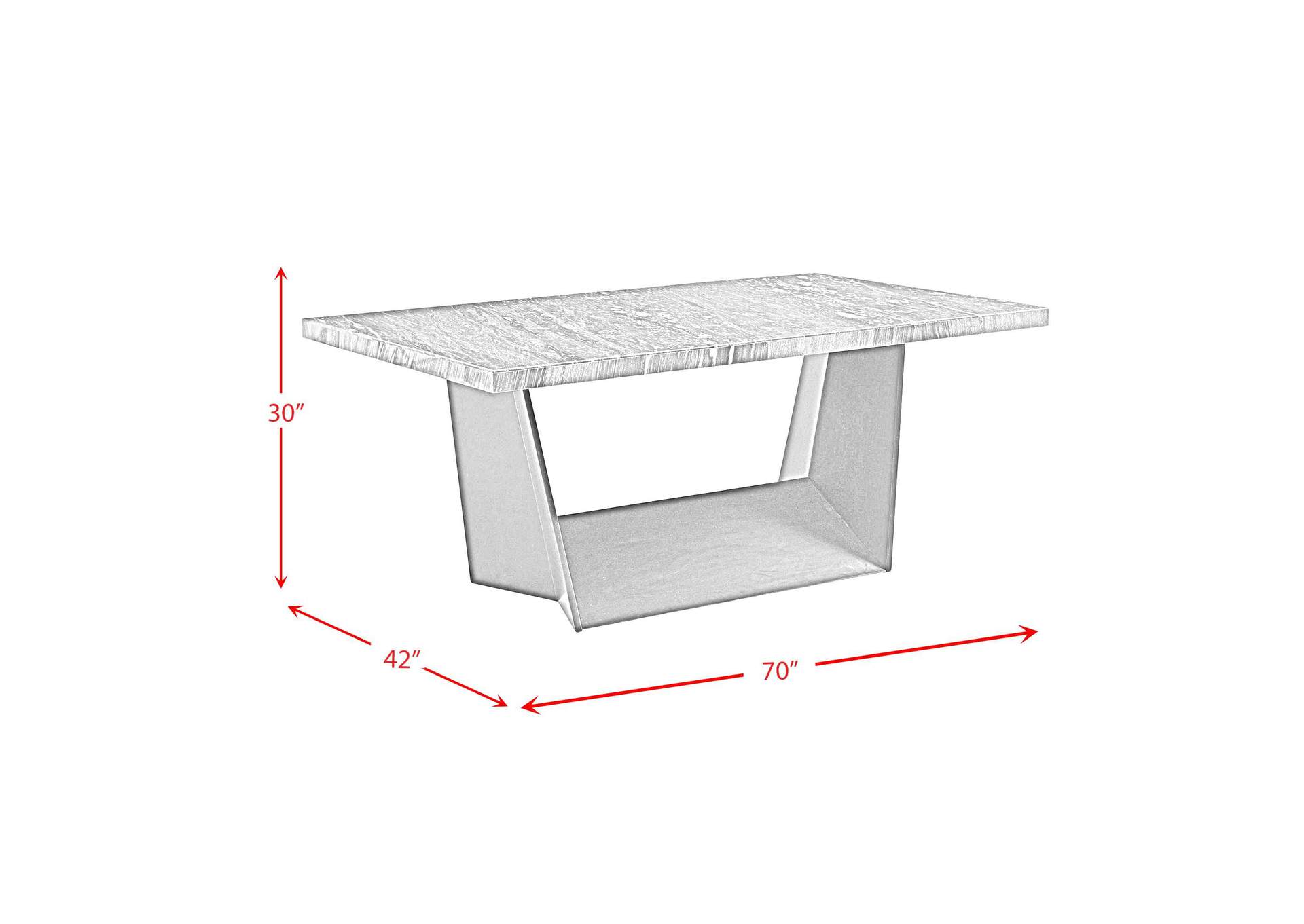 Beckley Dining Table In Dark Marble Top image 4