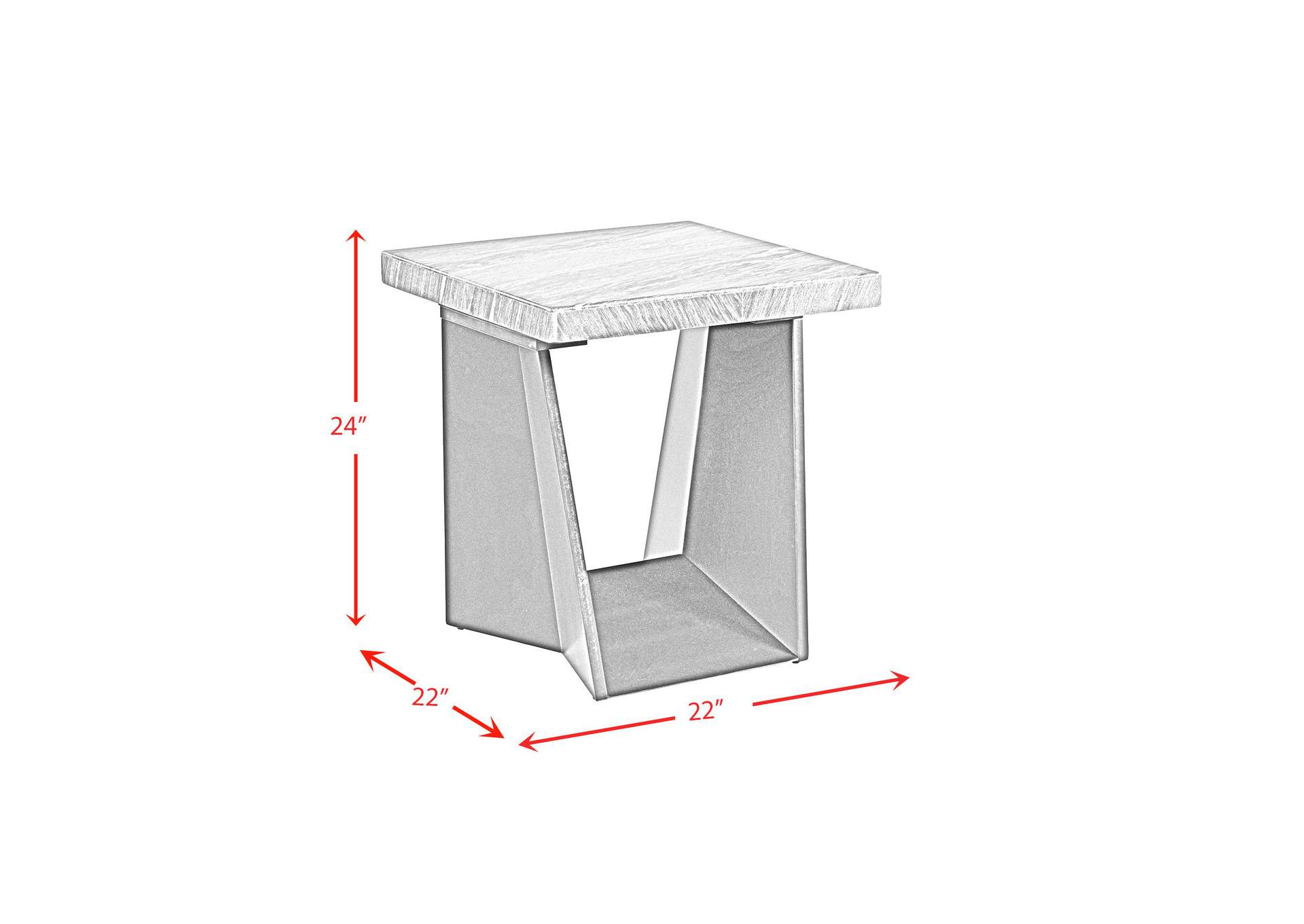 Beckley End Table Complete In Dark Marble Top image 5