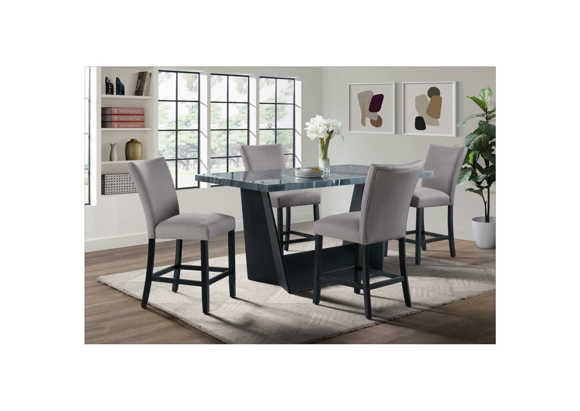 Beckley Counter Side Chair With Dark Grey Linen No Nailhead 2 Per Pack image 1