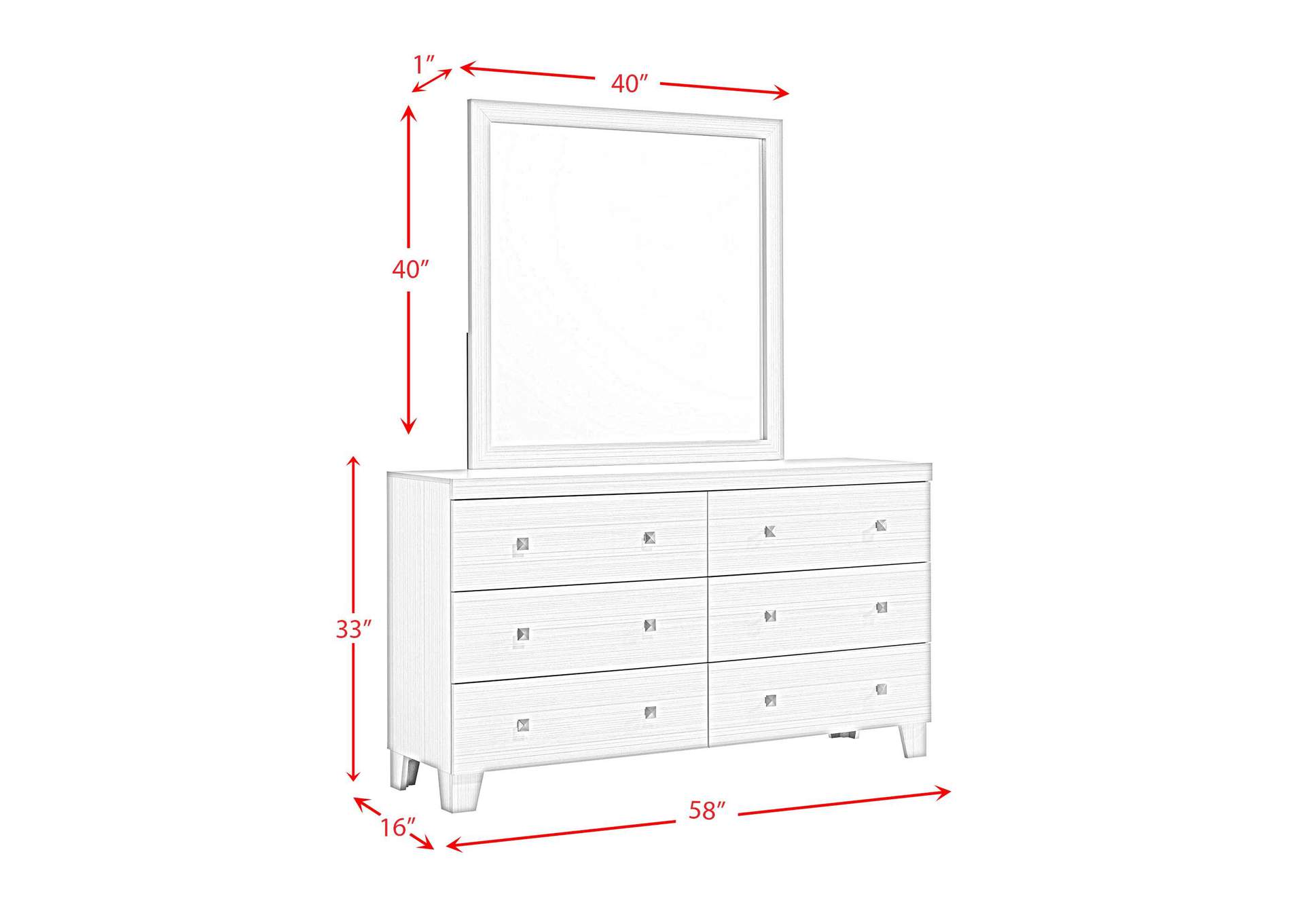 Belinda Dresser And Mirror In White image 7