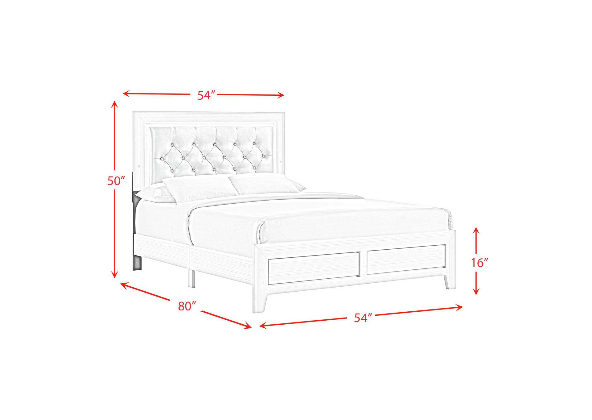 Belinda Full Bed In White image 6