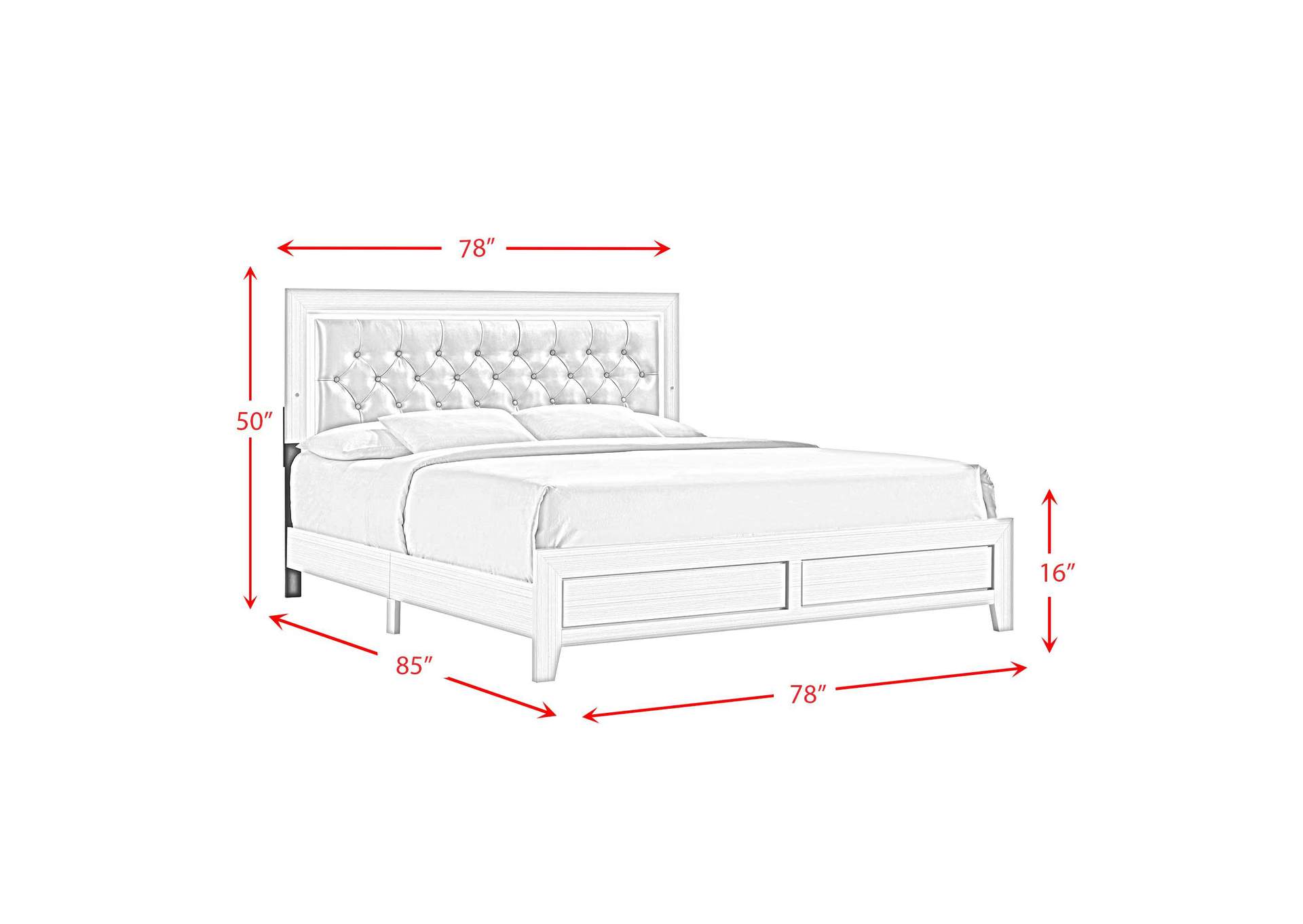 Belinda King Bed In White image 5