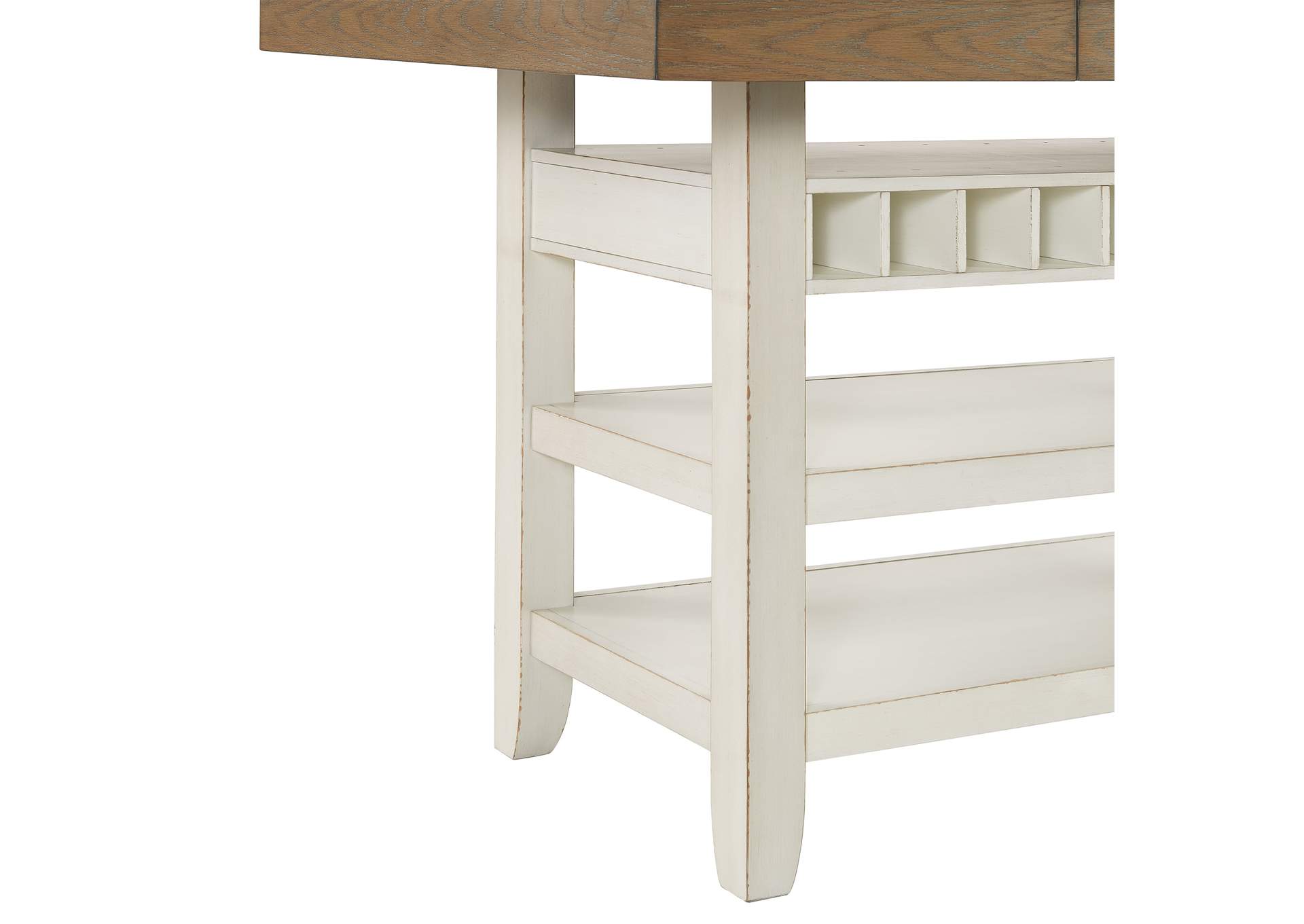 Bellevue Rectangular Counter Table In Walnut And Antique White