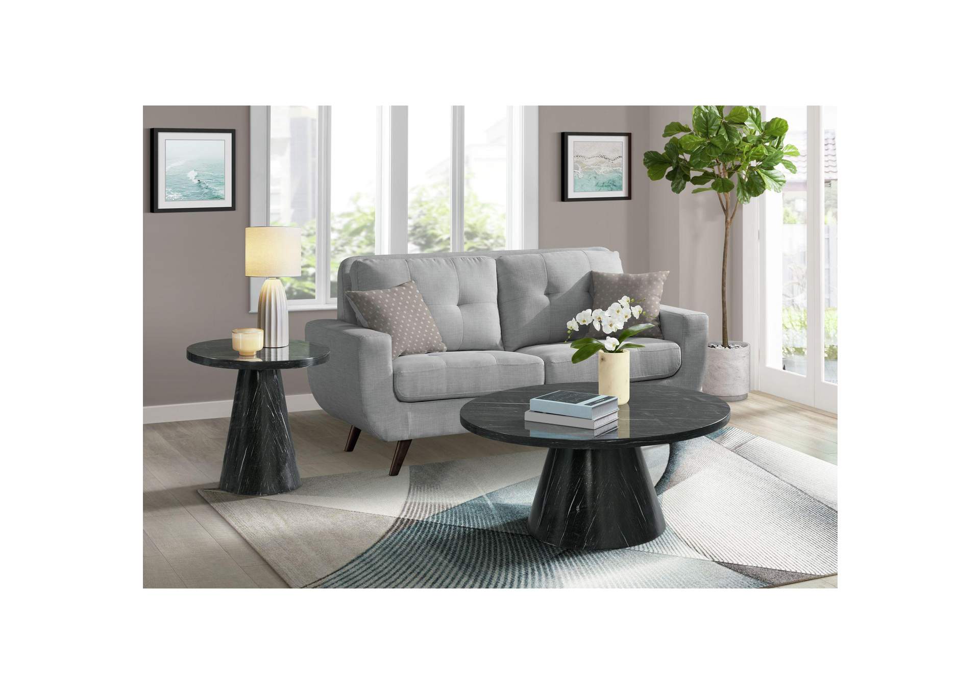 Bellini Round Occasional Coffee Table Complete In Grey image 1